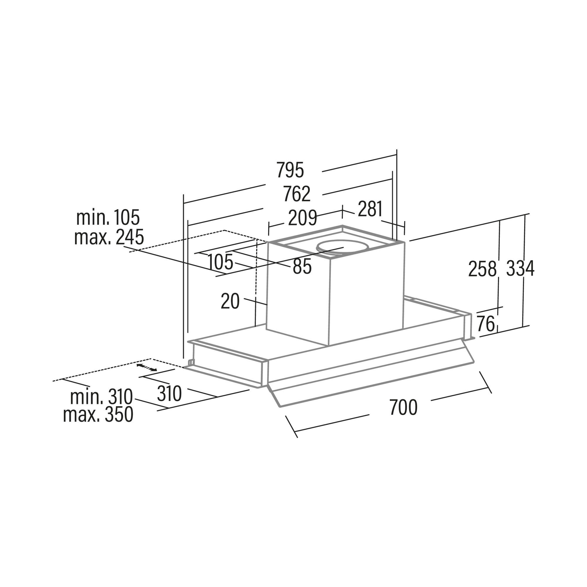 Grupo filtrante CATA CORONA X 80 /B con 3 velocidades 79.5 cm 850 m/h inox clase A - 2