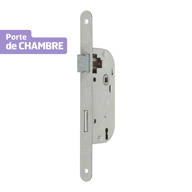 Serrure à encastrer BRICARD, à clé, axe 40 mm, carré 7 mm, Réversible