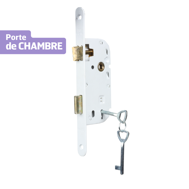 Serrure encastrée BRICARD, à clé, axe 40 mm