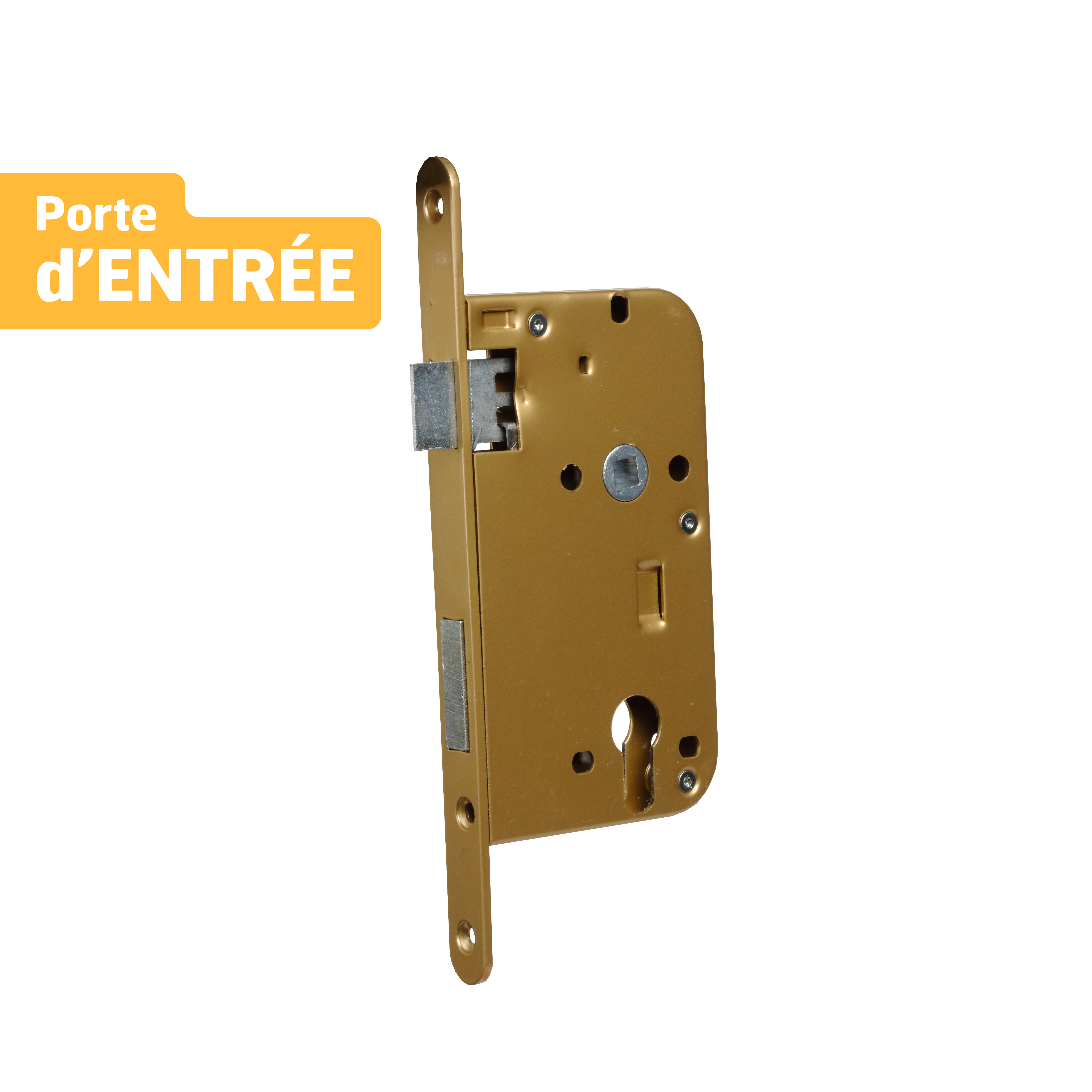 Serrure Encastrée 1 Point Cylindre Euro, Fermeture Auto Gauche Axe 55 Mm