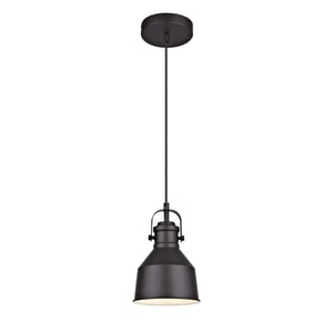 Suspension Ezio, fer, noir, Diam.15.5 cm INSPIRE, E27