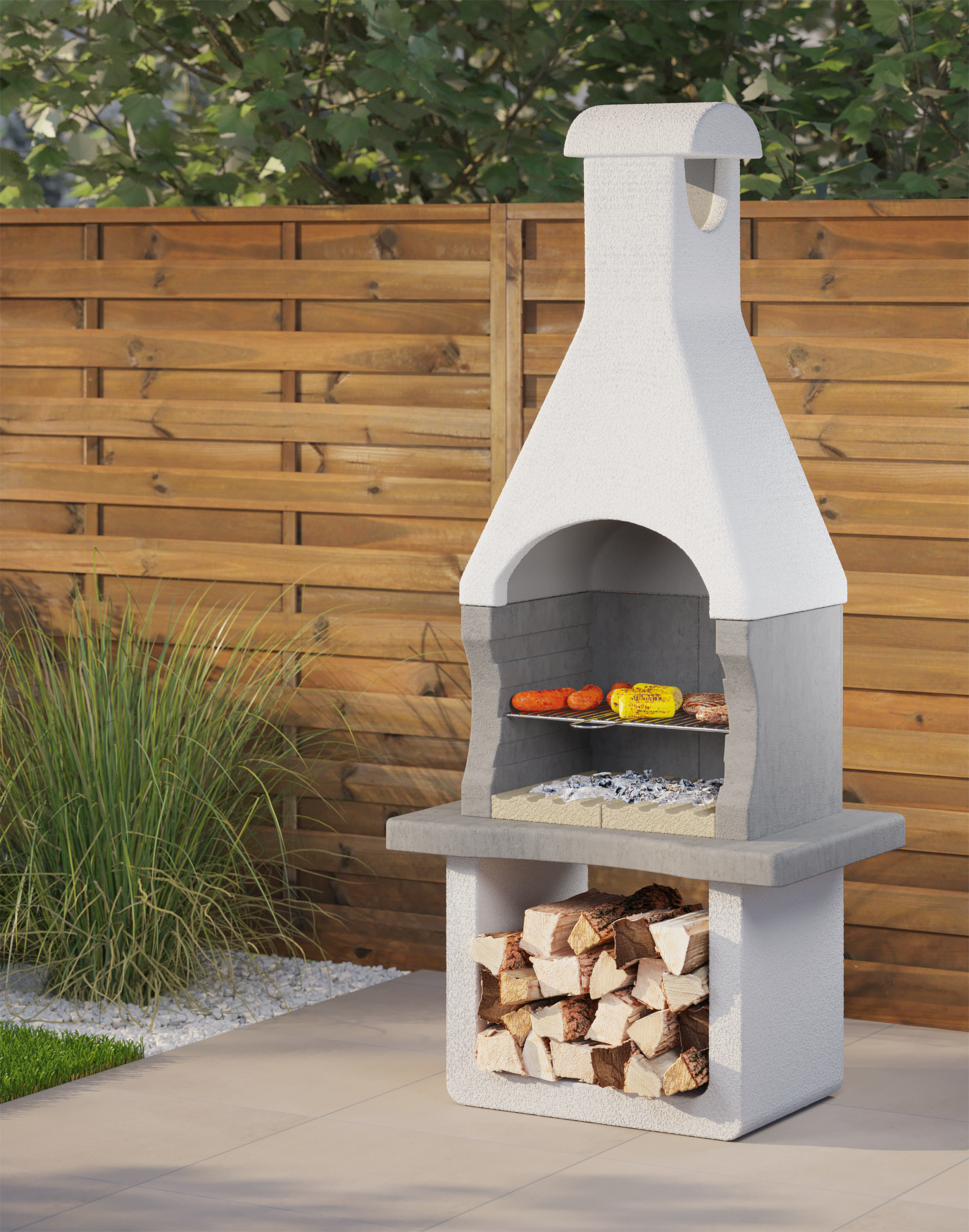 Grill ogrodowy betonowy Stockholm 2 95x58x183 cm - 2