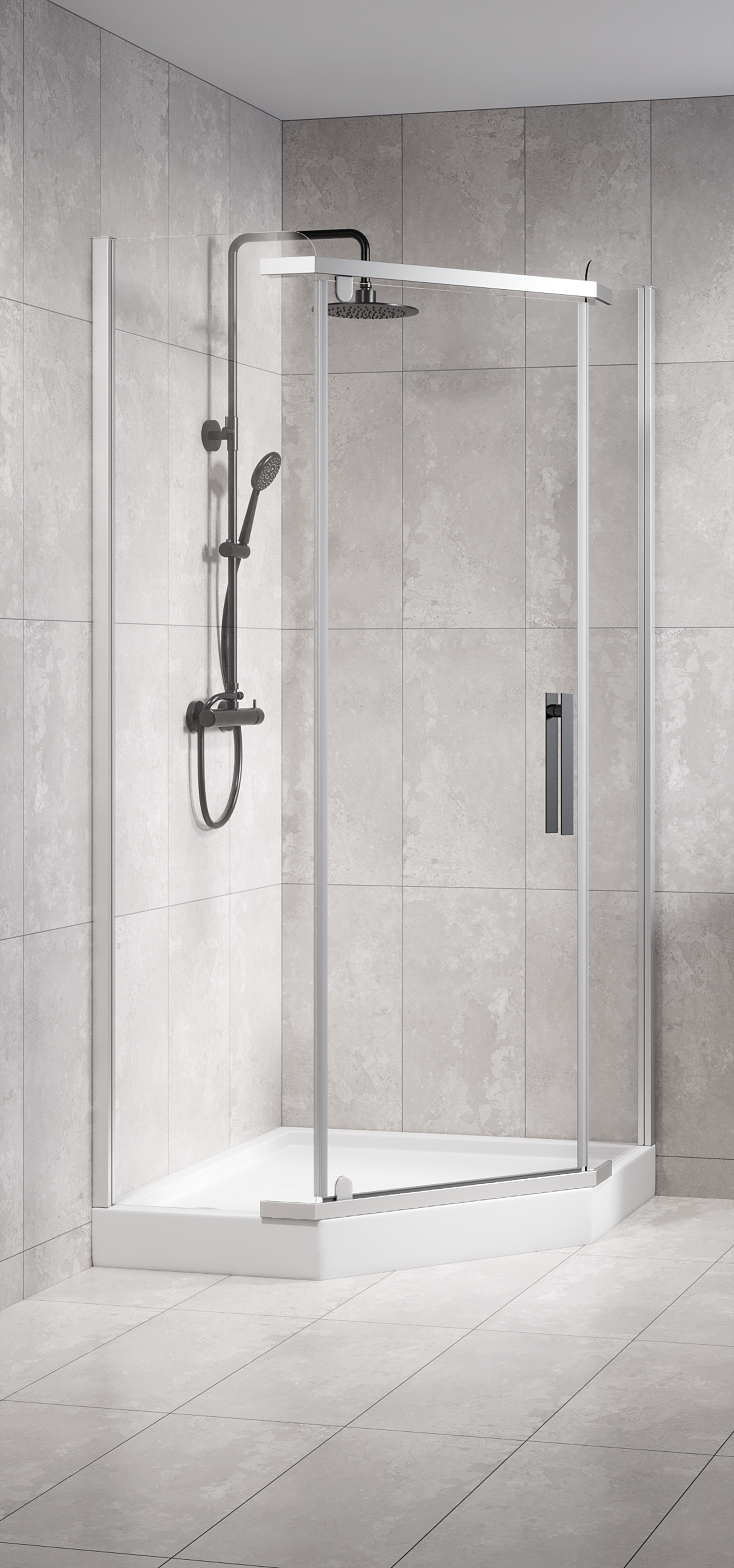 Brodzik Zintegrowany Pięciokątny Sensea Frigo 80 x 80 x 12 cm Biały Gładki - 6
