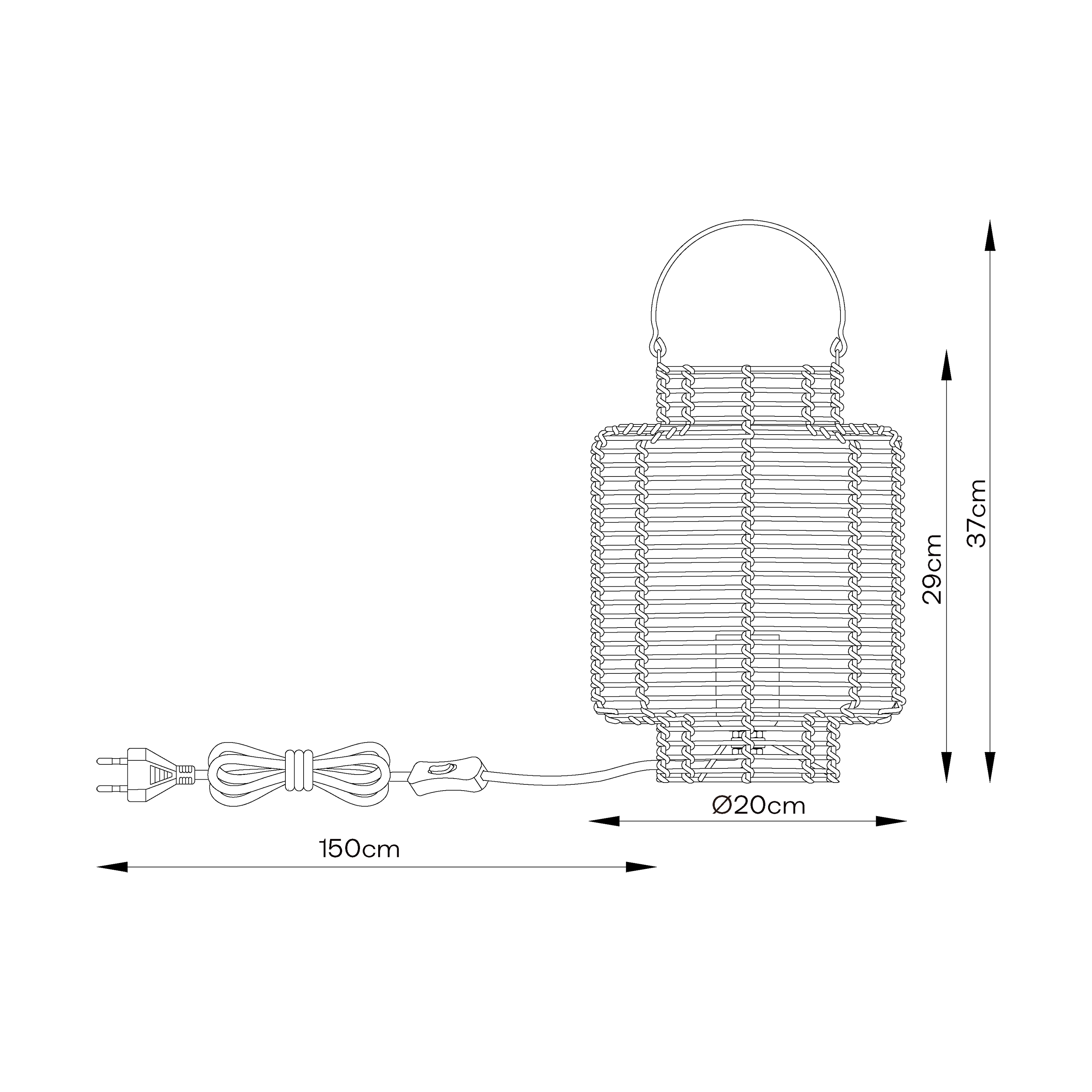 Candeeiro de pé INSPIRE FLOKI E27 D15CM BEGE - 7