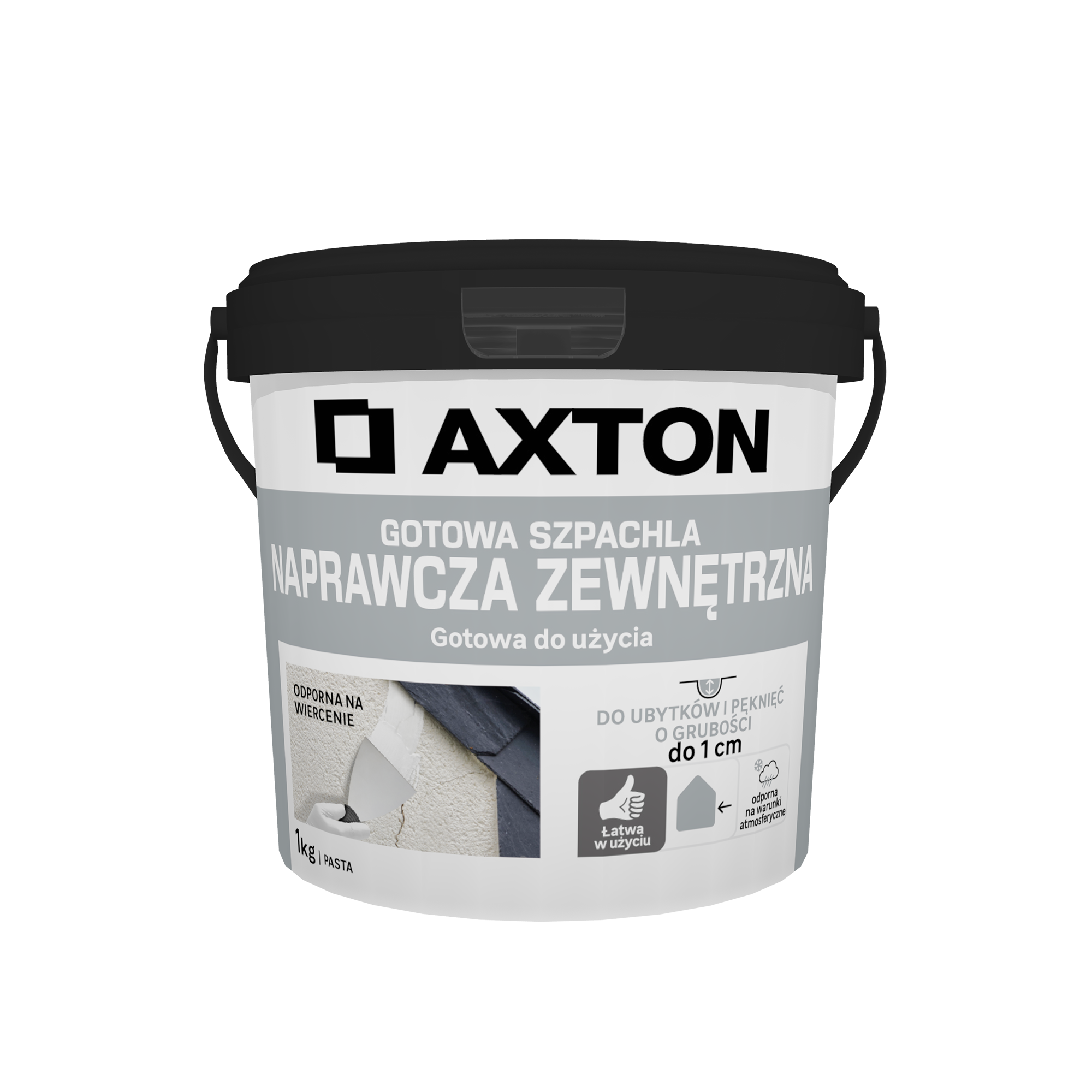 Szpachla naprawcza zewnętrzna 1 kg Axton - Leroy Merlin