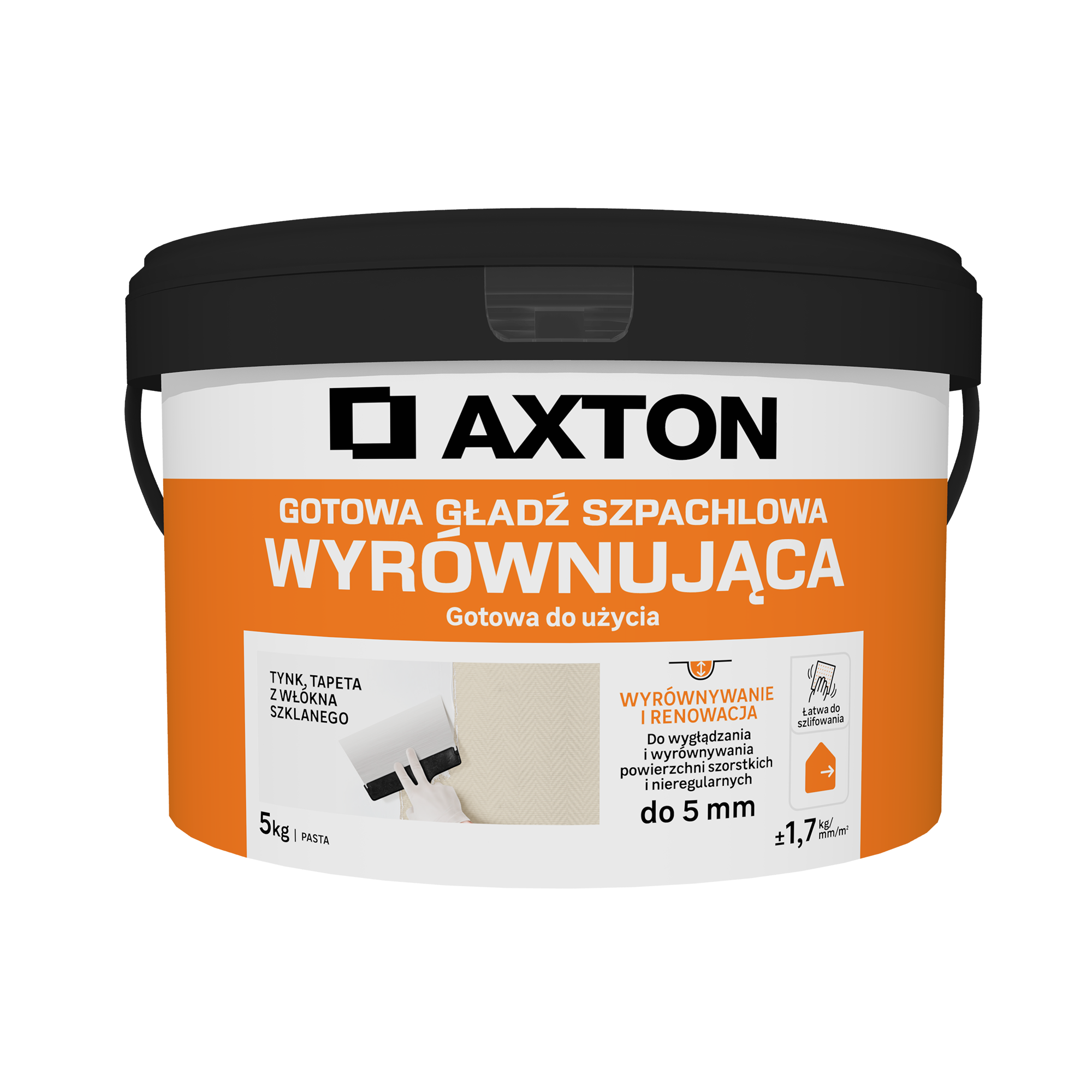 Gładź szpachlowa wyrównująca gotowa 5 kg Axton