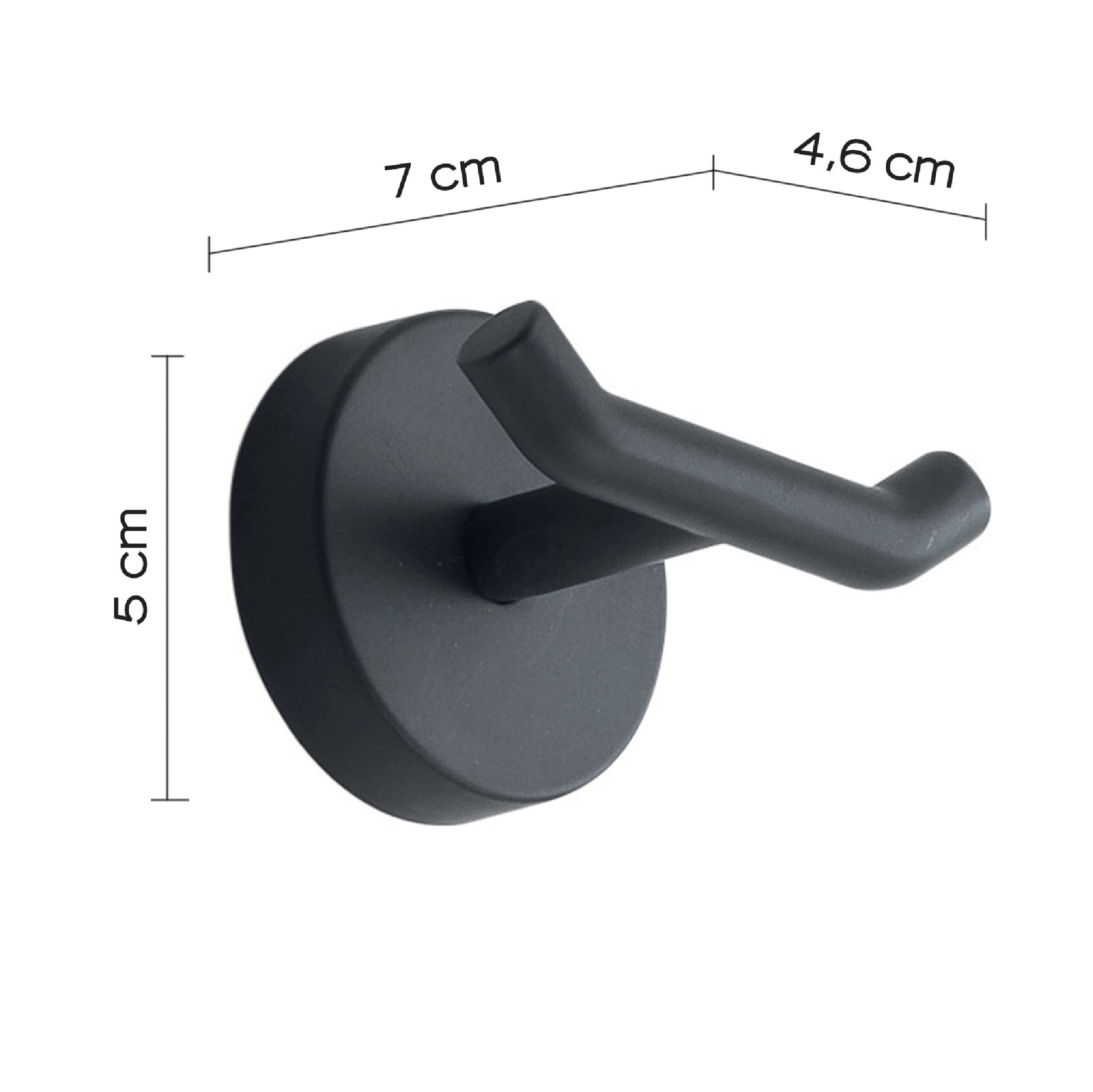 Cabide duplo EROS 7X4.6X5CM PRETO MATE - 3
