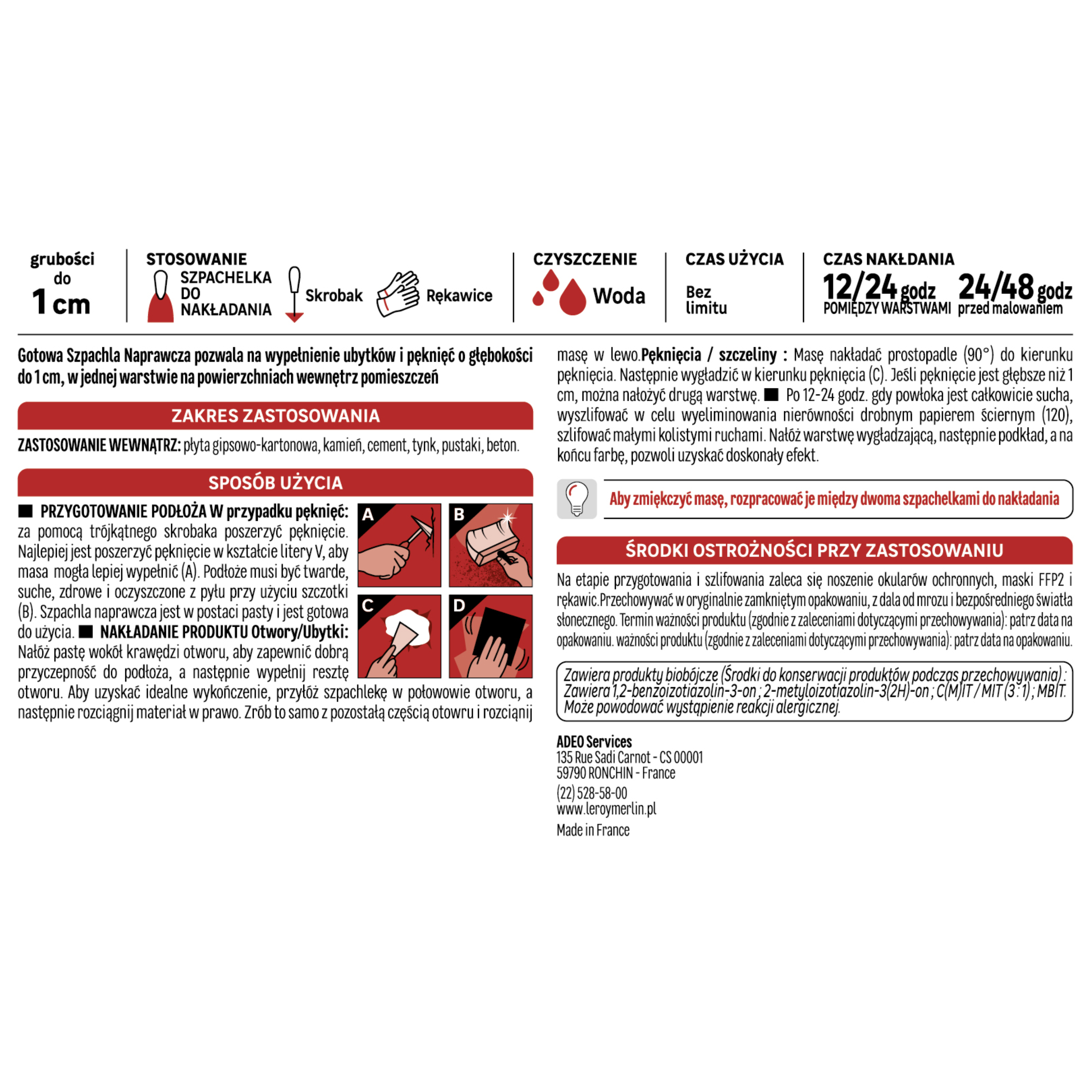 Szpachla naprawcza 1 kg Axton - 2