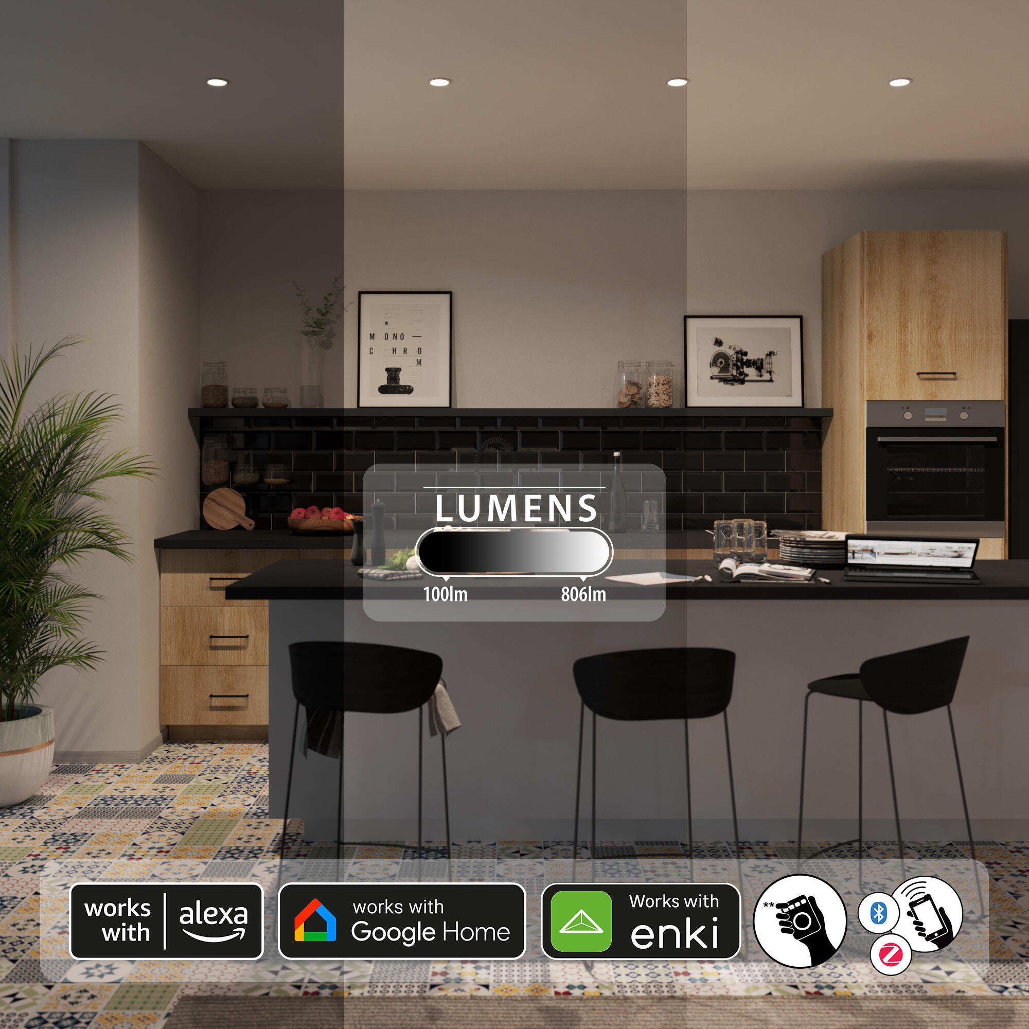 Spot à encastrer connecté Extraflat Enki led, couleurs et blancs, D8,5 blanc - 3