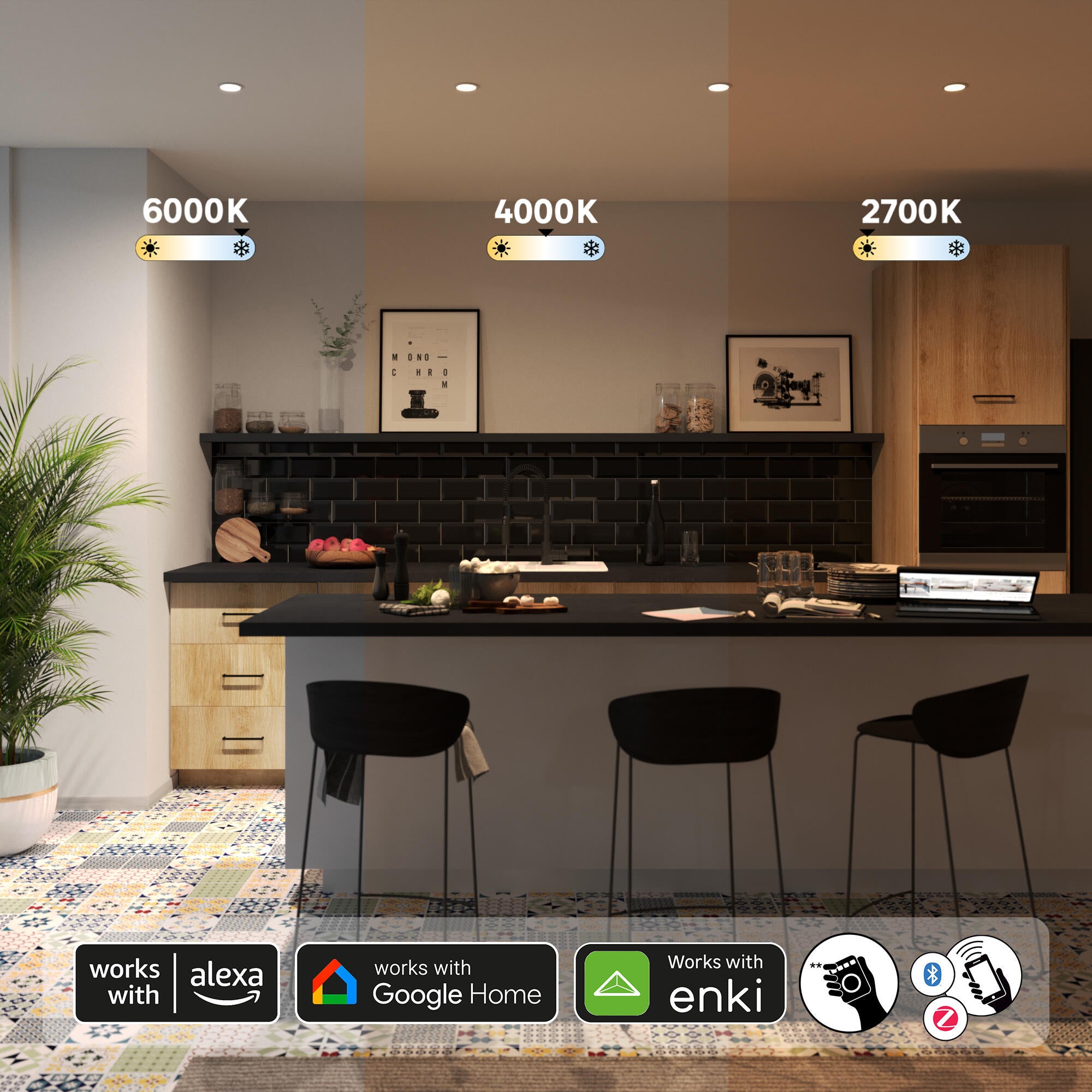 Spot à encastrer connecté Extraflat Enki led, couleurs et blancs, D8,5 blanc - 4