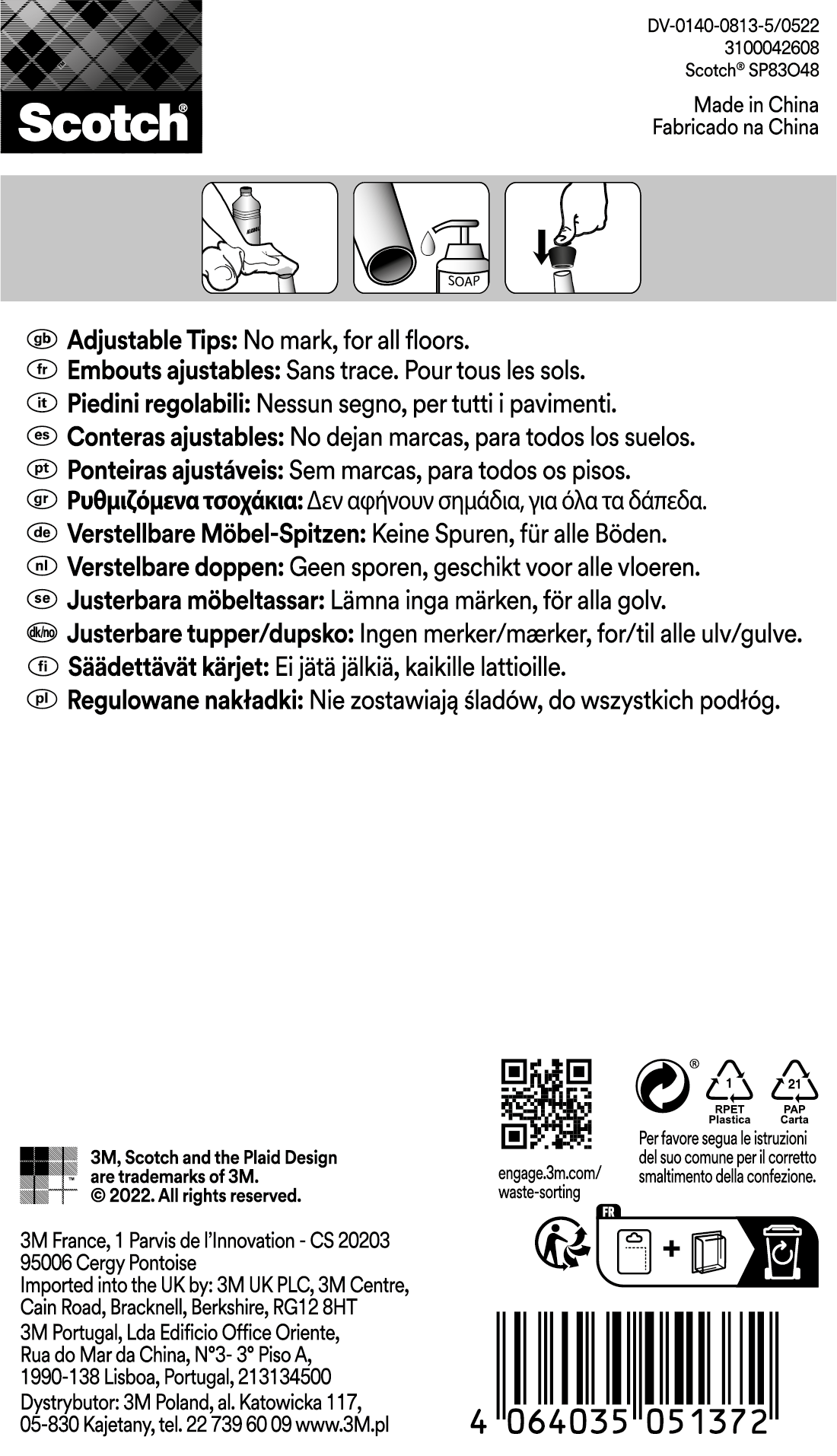 4 Ponteiras Scotch ajustável 22-25mm - 2