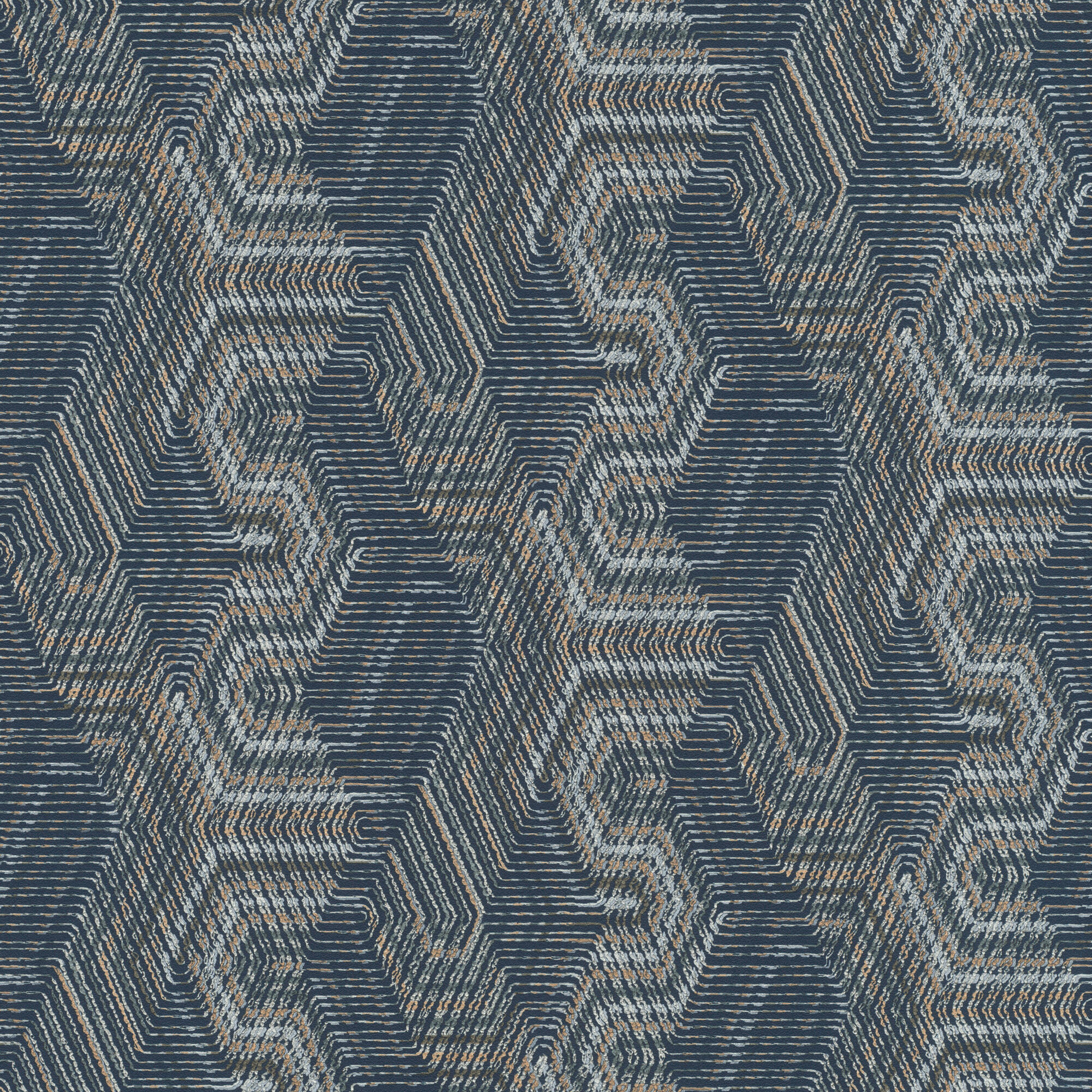 Papel pintado vinilo aplicación cola en pared geométrico kenya 751949 multicolor rasch 53cmx10.05m