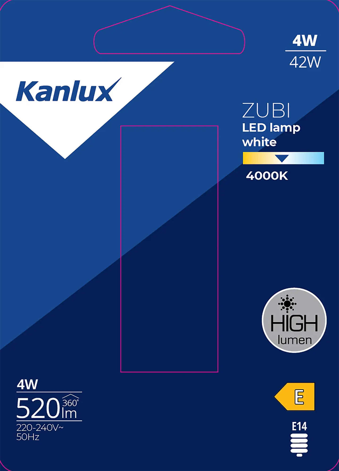 Żarówka LED Zubi Mini E14 4 W 520 lm Neutralna biel Kanlux - 3
