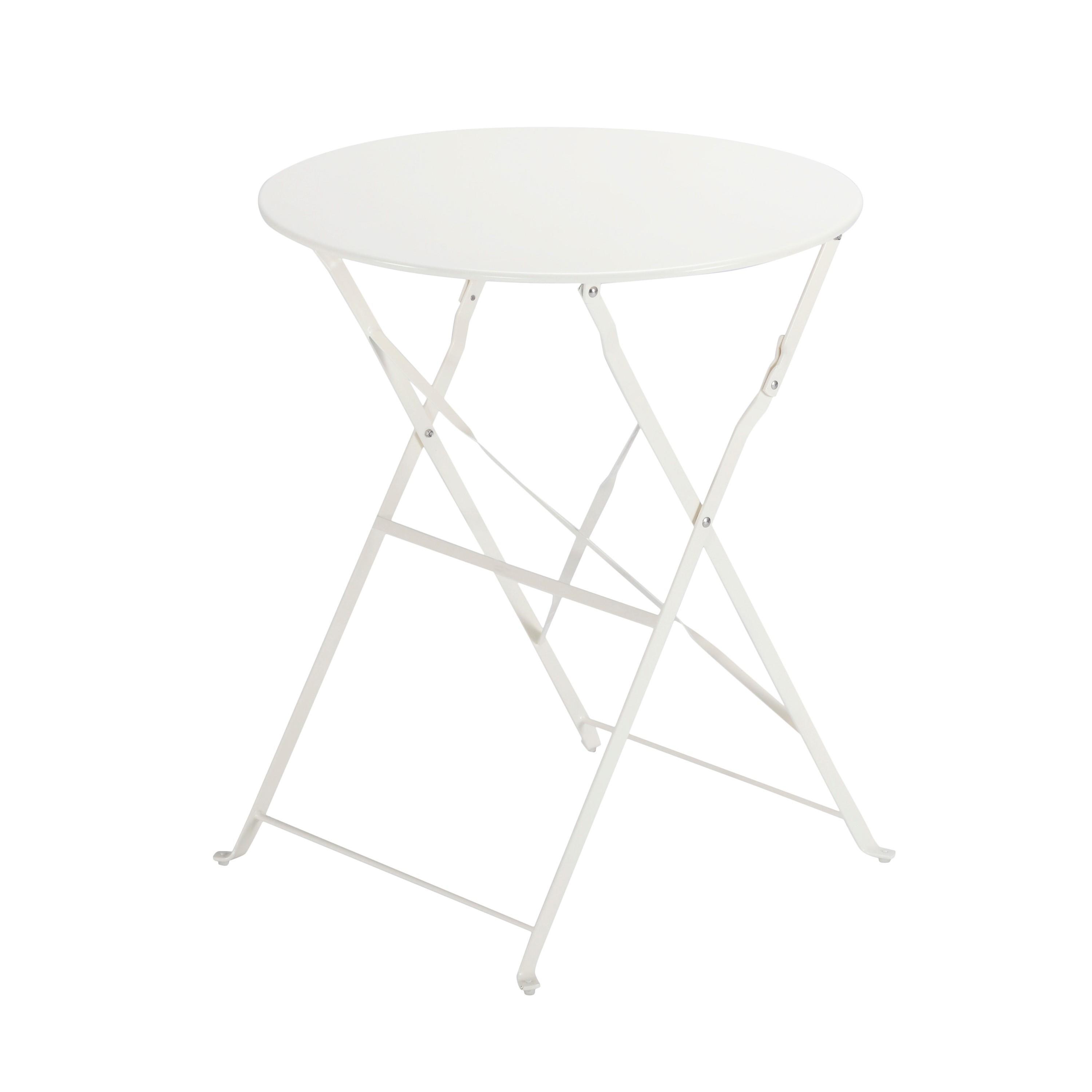 Table de jardin pliante NATERIAL Flora rond crème 2 personnes - 5