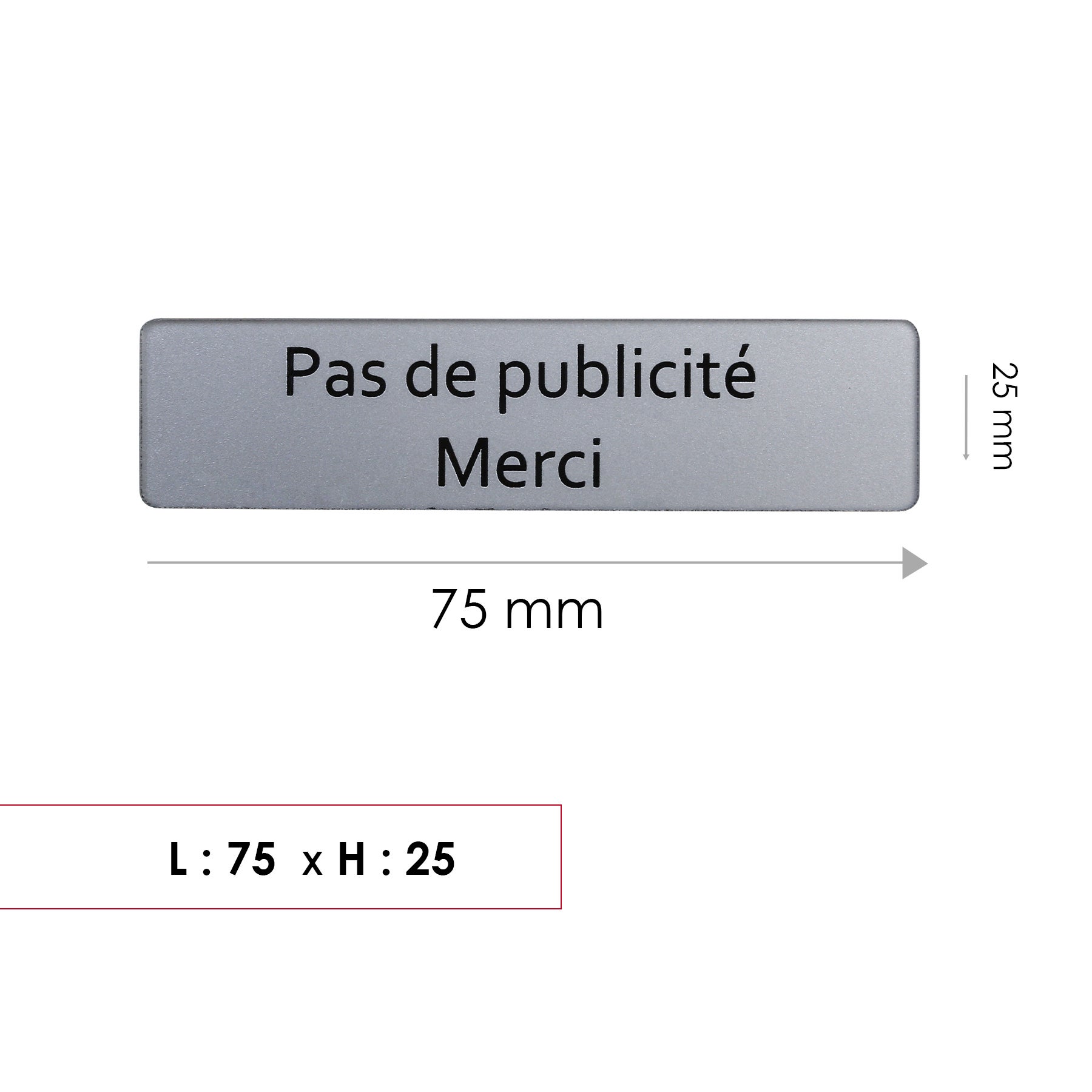 Plaque stop publicité, pour boîte aux lettres H.2.5 x l.10 x P.0.2 cm RENZ, arge - 3