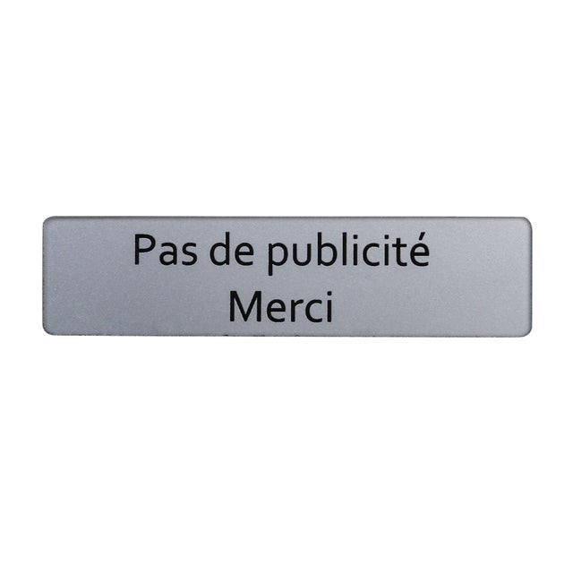 Plaque stop publicité, pour boîte aux lettres H.2.5 x l.10 x P.0.2 cm RENZ, arge