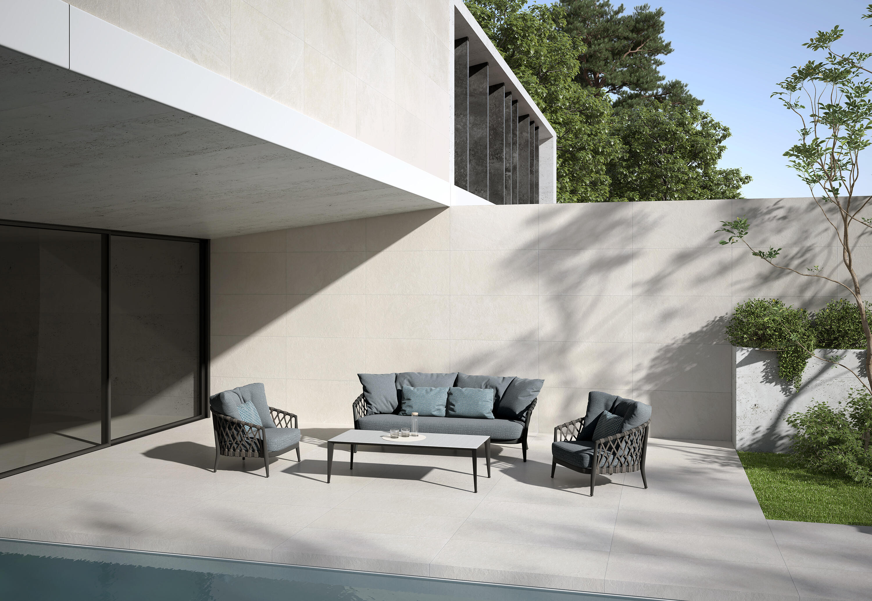 Suelo porcelánico slate efecto piedra blanco 60x120 cm c3