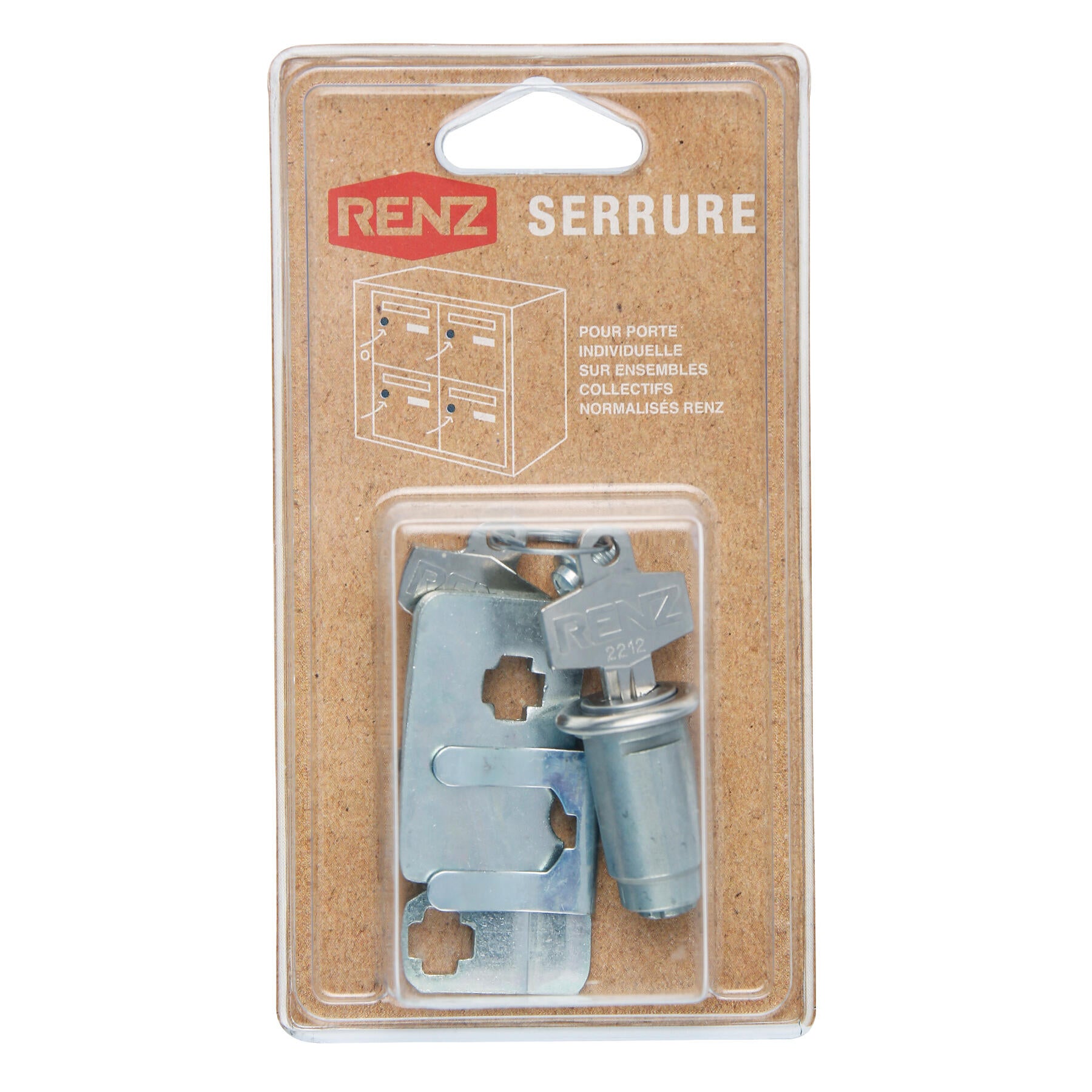 Serrure pour boite aux lettres collective RENZ, gris - 4