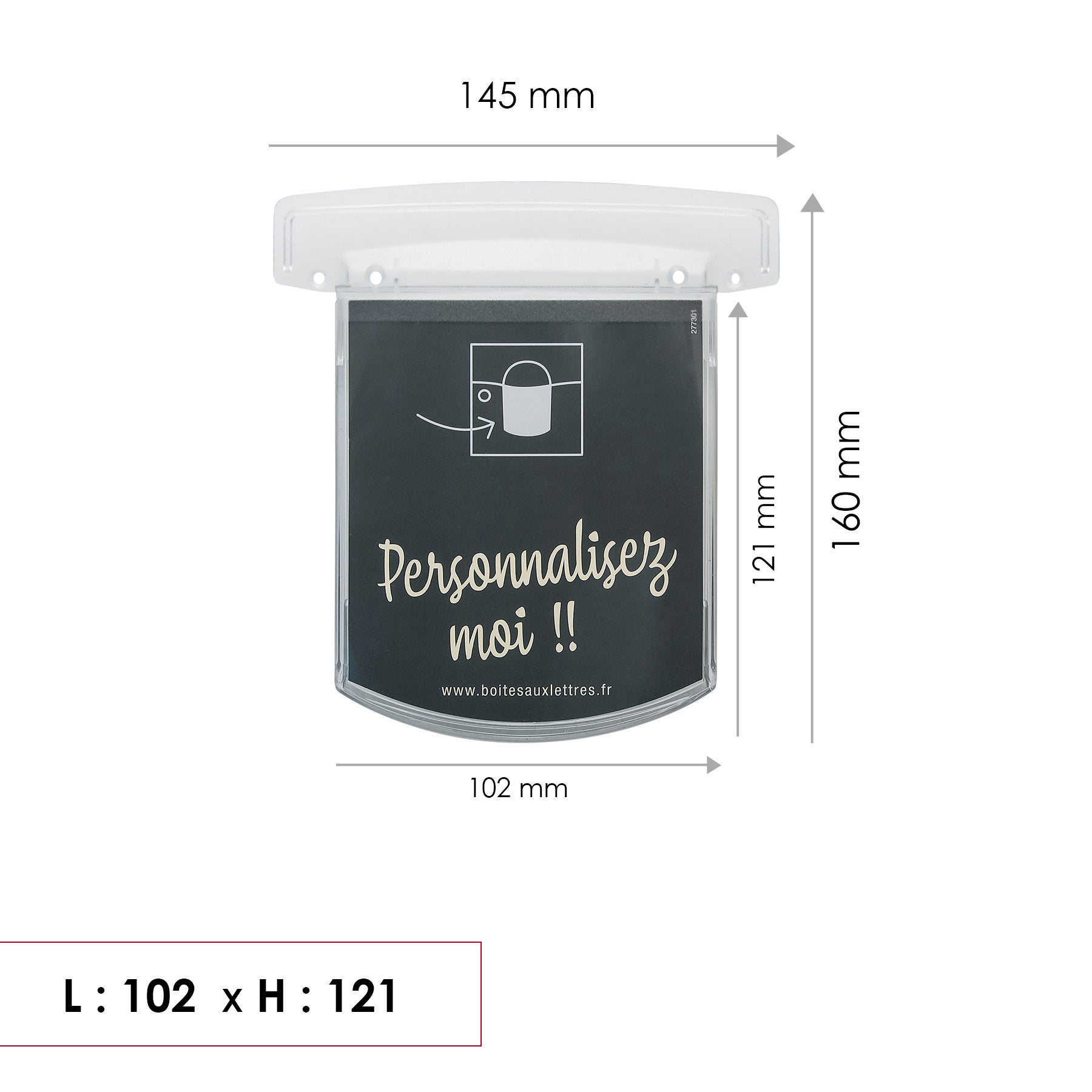 Porte-nom H.16 x l.10.5 RENZ, transparent - 4