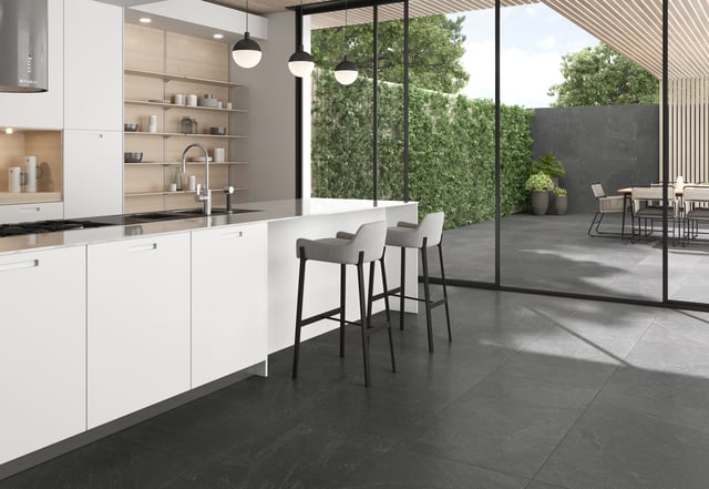 Suelo/Azulejo porcelánico Slate efecto pizarra anthracite 60x120 cm C1