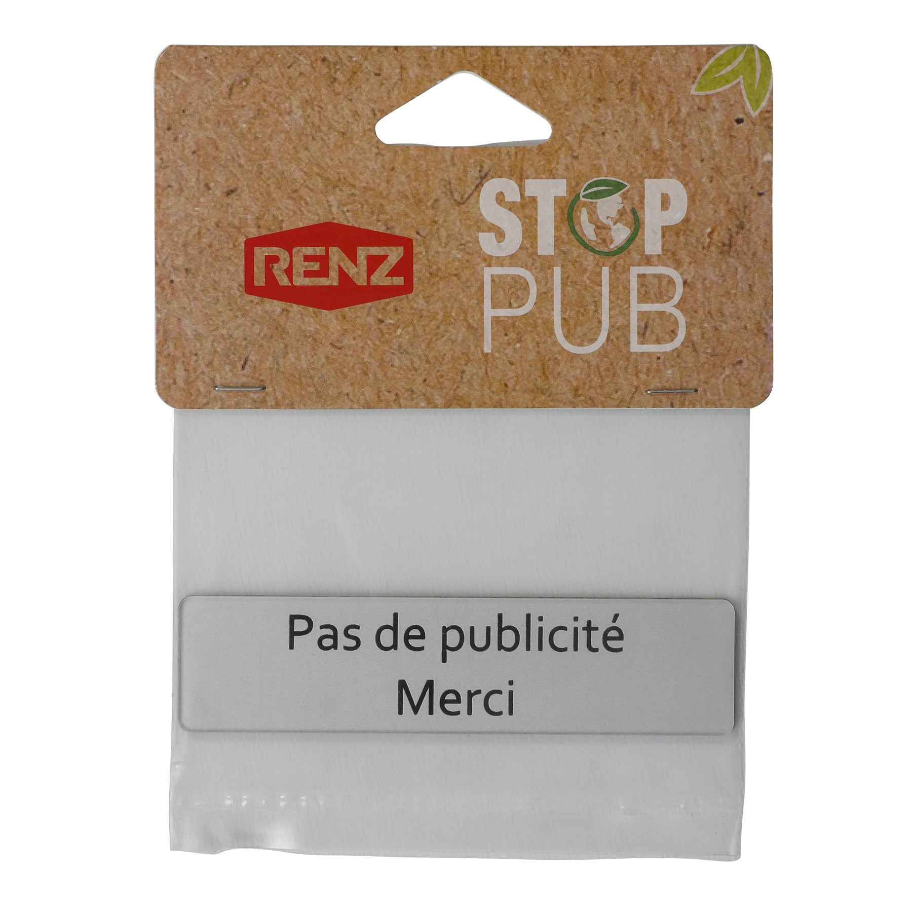Plaque stop publicité, pour boîte aux lettres H.2.5 x l.10 x P.0.2 cm RENZ, arge - 2