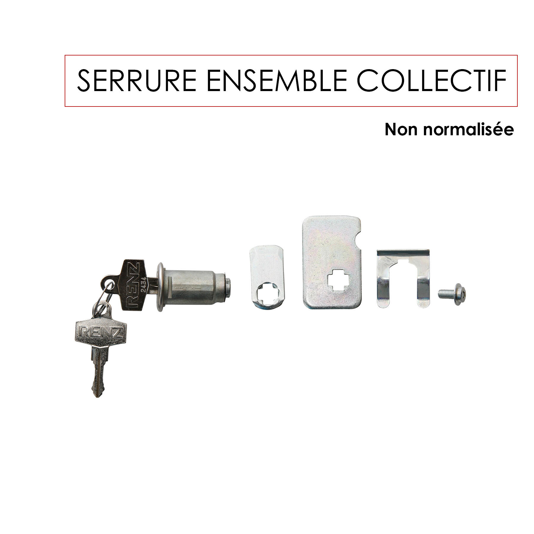 Serrure pour boite aux lettres collective RENZ, gris - 3