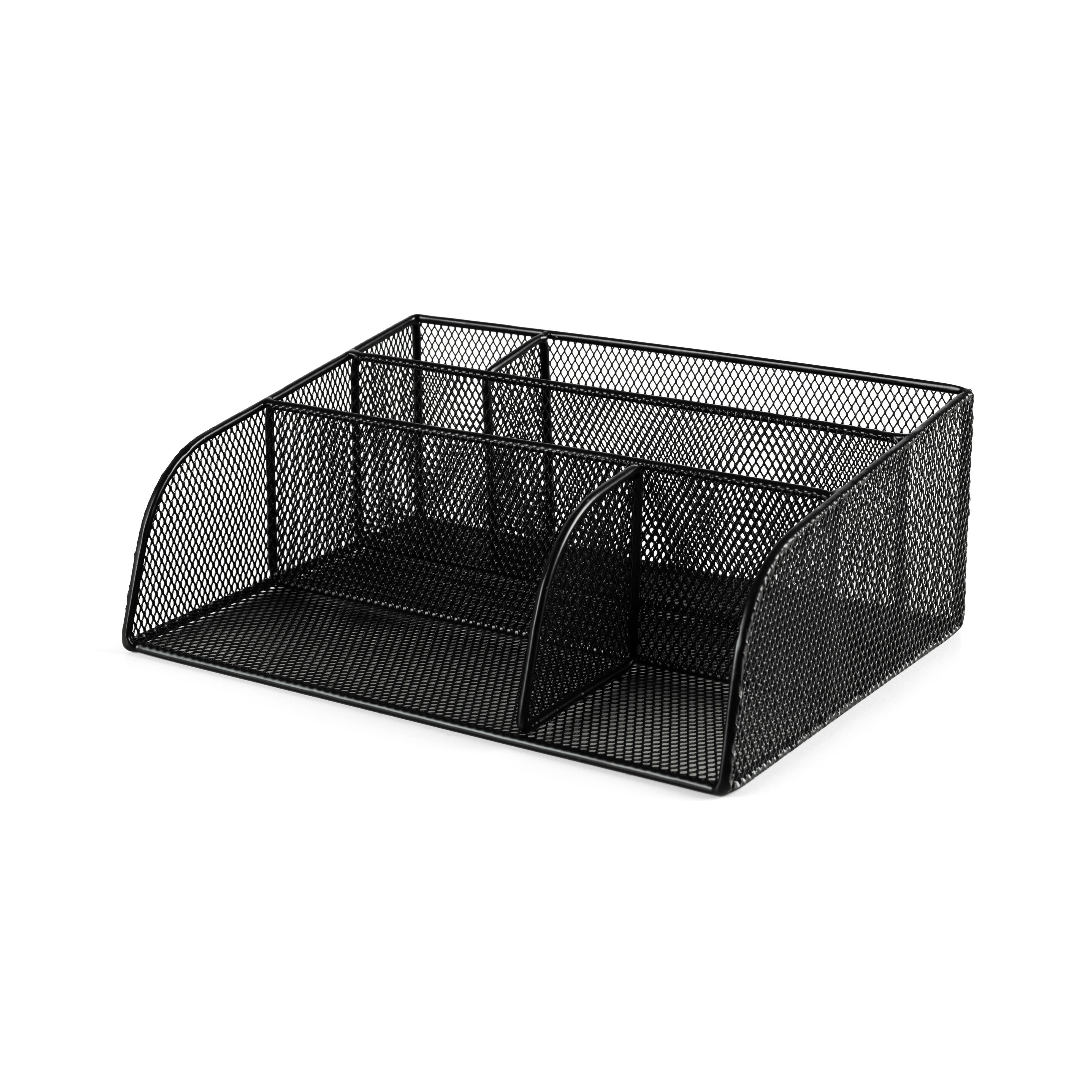 Organizador de escritorio de hierro negro 25x18,5x9.5 cm