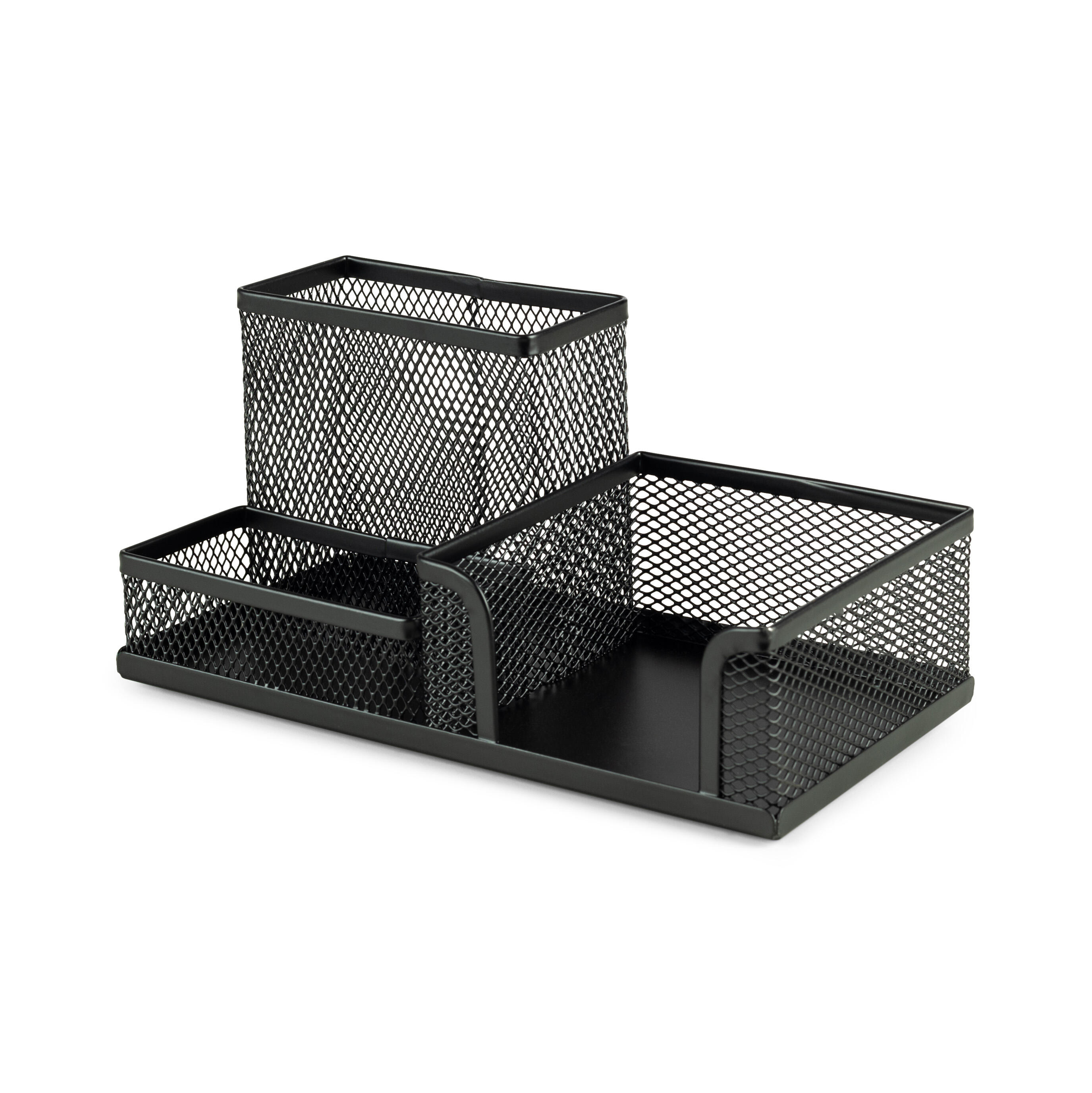 Organizador de escritorio de hierro negro 20.4x10,4x10 cm