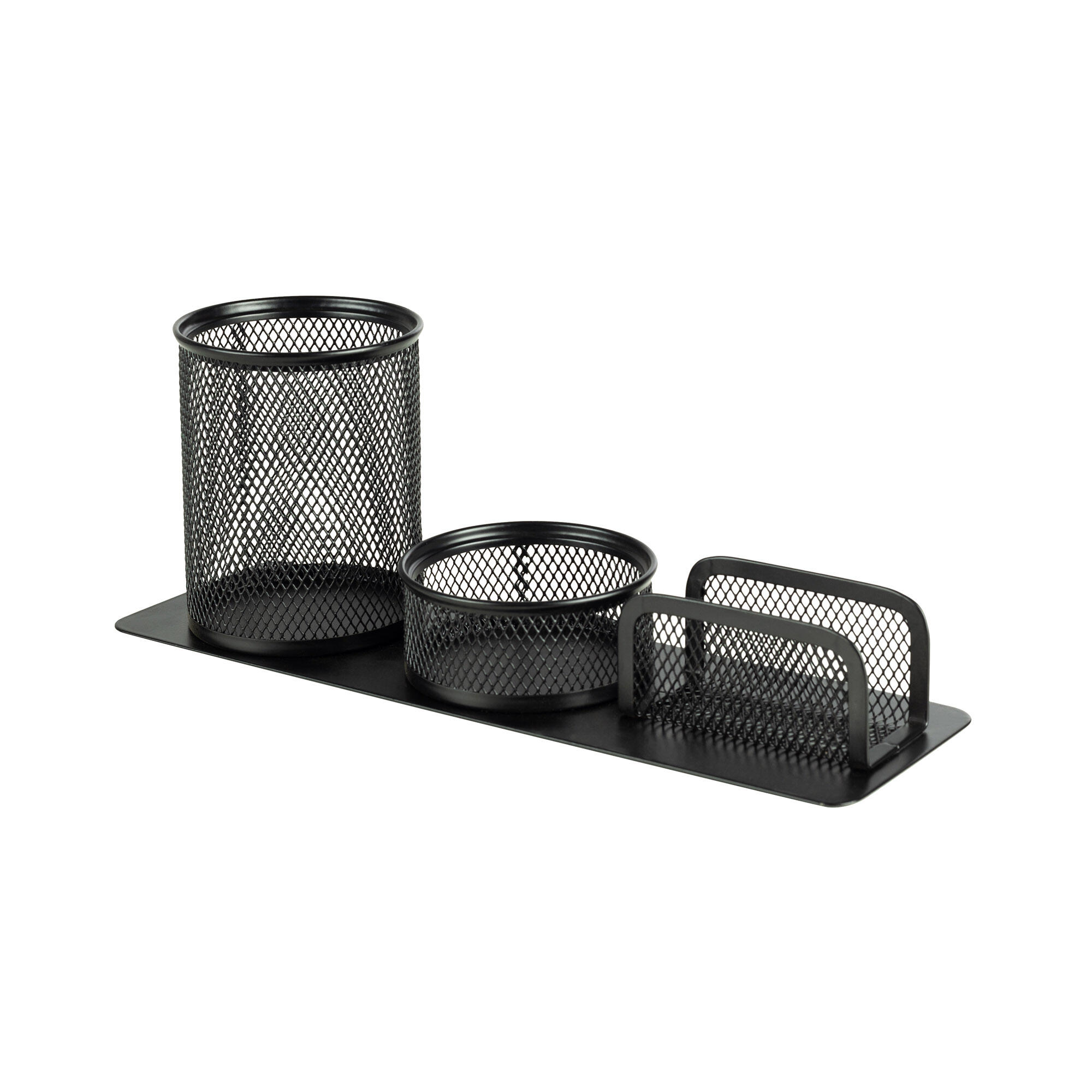 Organizador de escritorio de hierro negro 28x10.5x8,5 cm