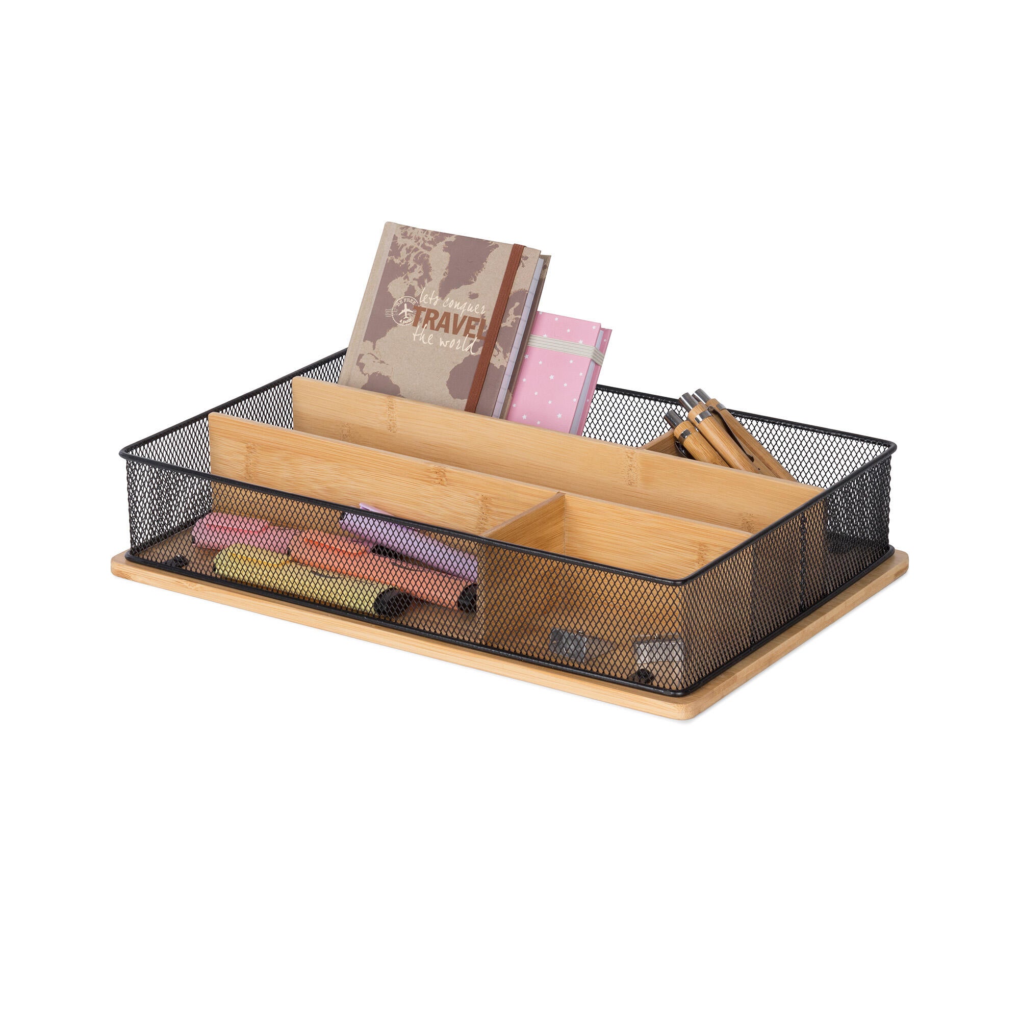 STEY ACCESORIOS Organiseur De Bureau Extensible 5 Pièces - Tiroir Rangement Jusqu'à 45cm - Fabriqué En UE