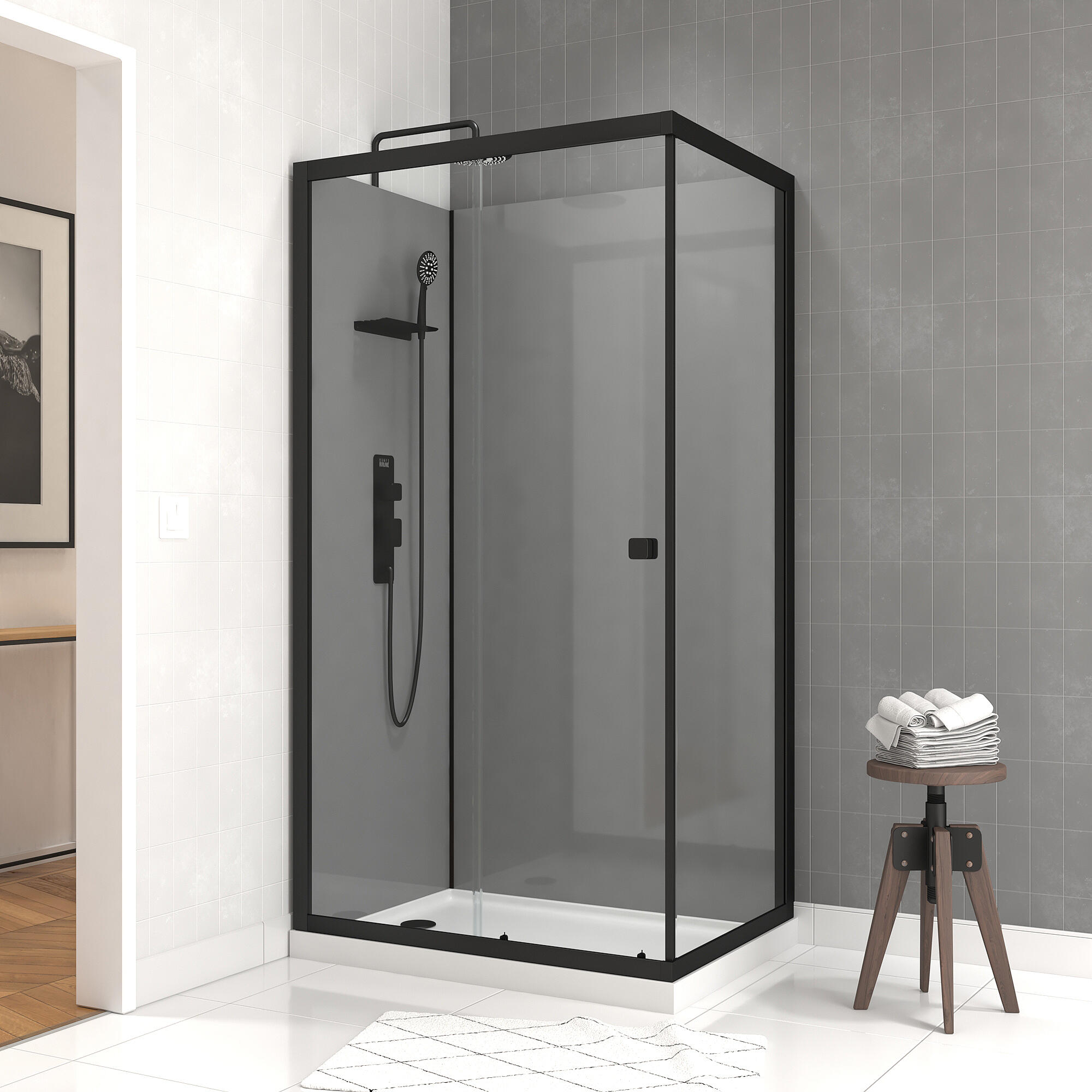 Cabina de ducha hidromasaje grey touch 80x110x215 cm
