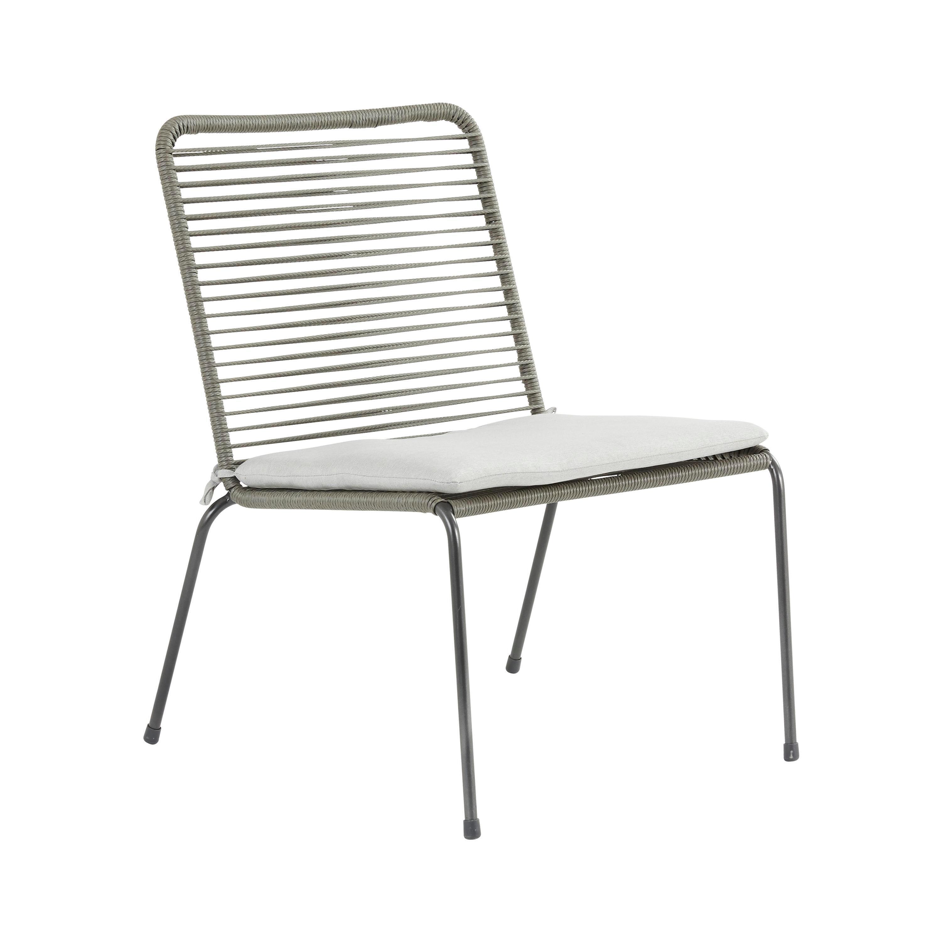 Silla de jardín con cojín de acero naterial vera gris