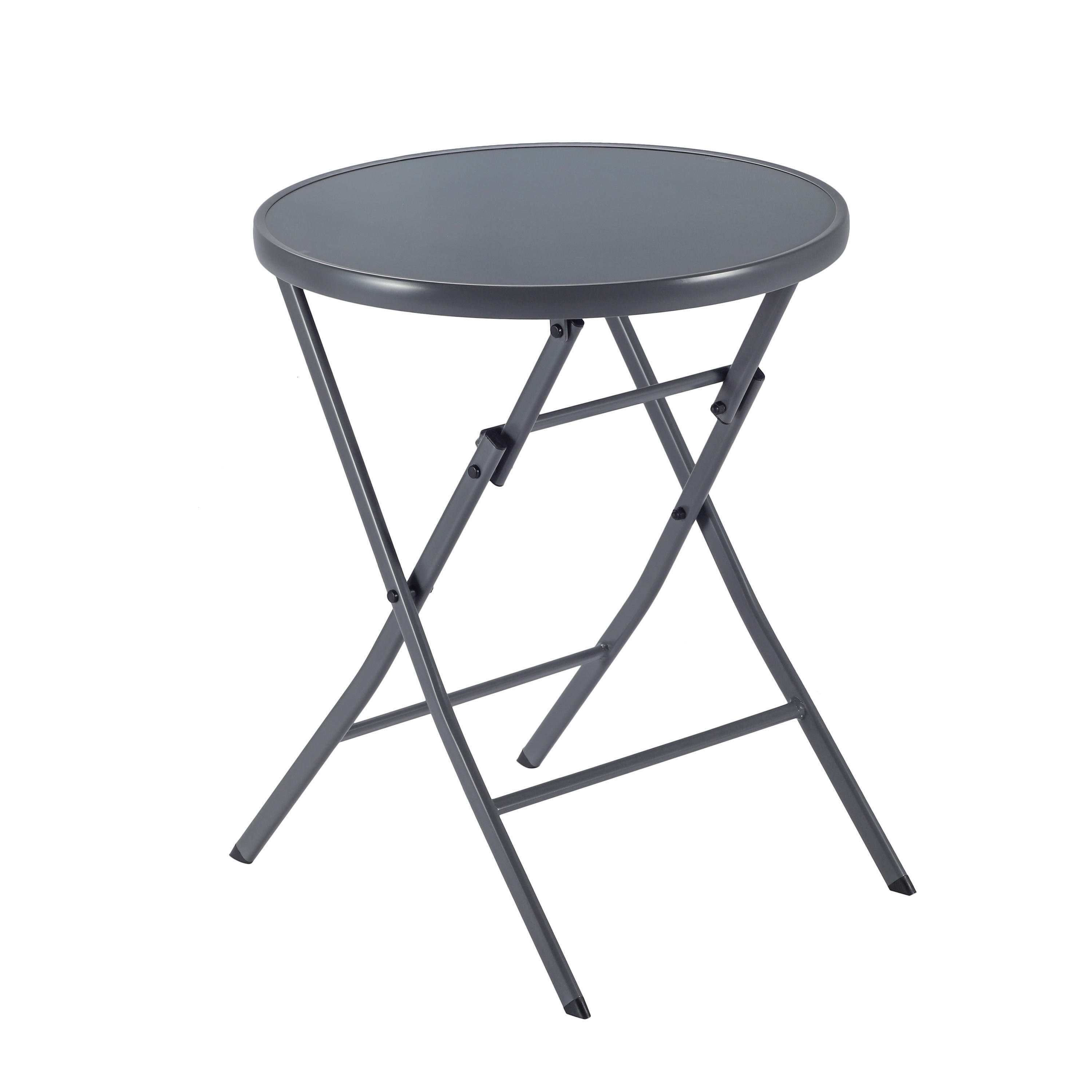 Table de jardin pliante NATERIAL Emys rond gris 2 personnes - 5