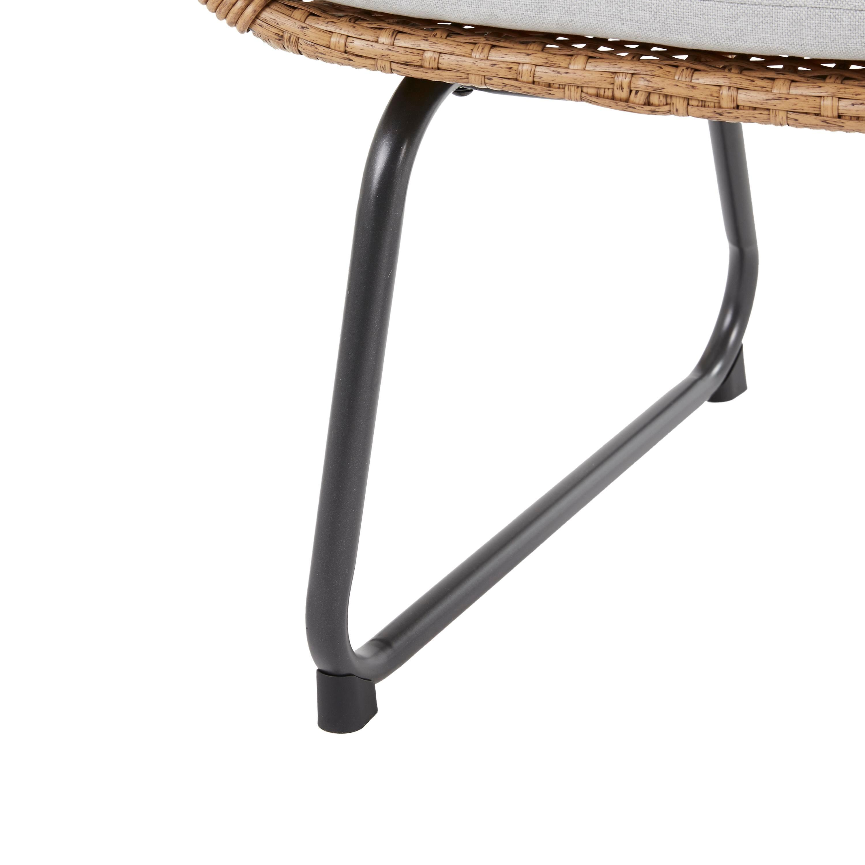 Conjunto 2 cadeiras de rattan com braços bege Timea Naterial - 7