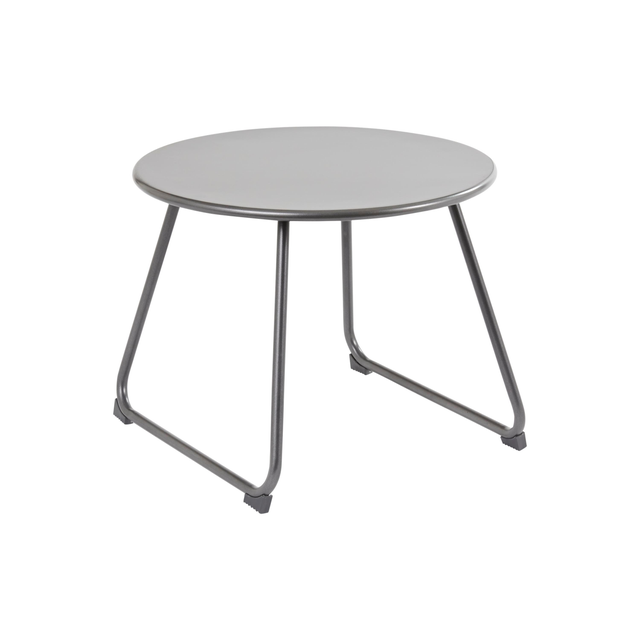 Table de jardin basse NATERIAL Timea rond gris