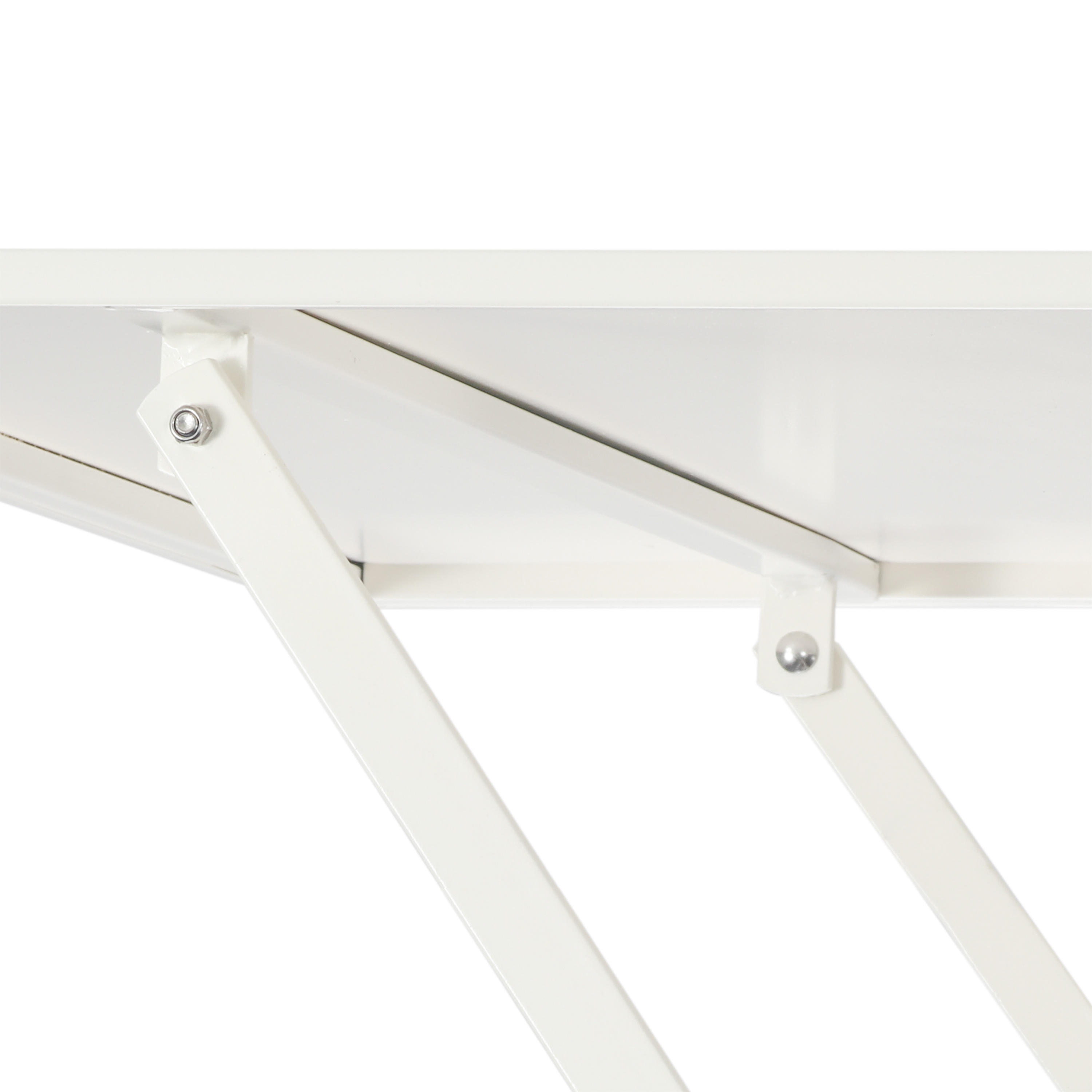 Mesa para balcón plegable de acero Flora blanco de 70x70x71 cm - 4