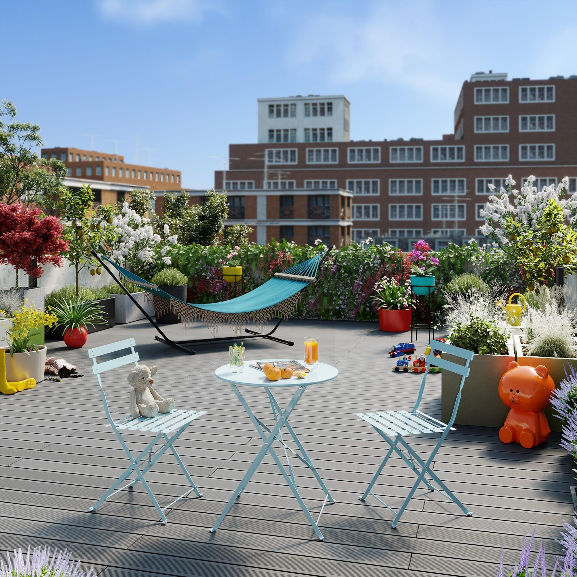 Cadeira de metal NATERIAL FLORA AQUA - 4