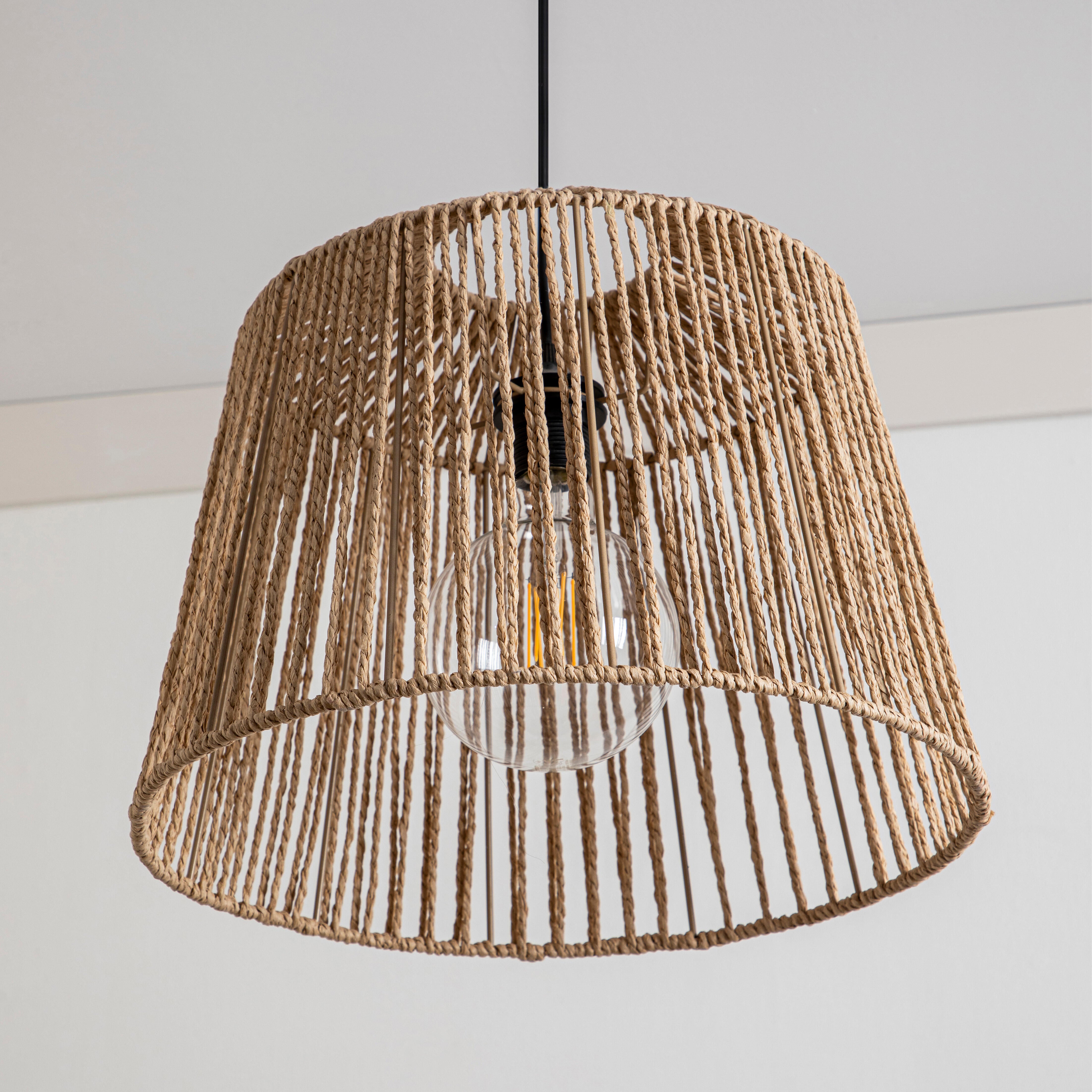 Lámpara de techo colgante de papel beige 1 luz E27 Quintana 40 cm y altura regulable - 5