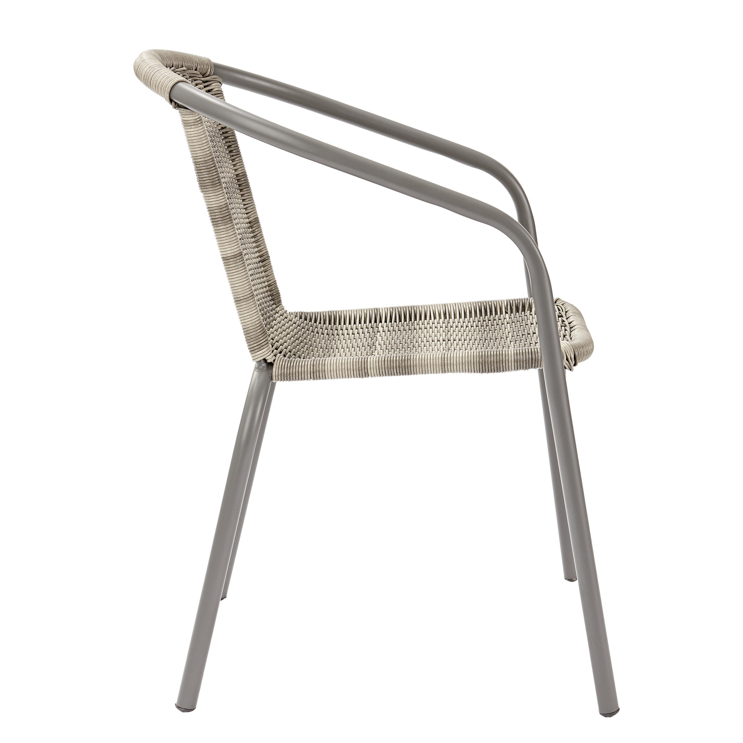 Cadeira de refeição empilhável em metal e rattan sintético Elia - 3