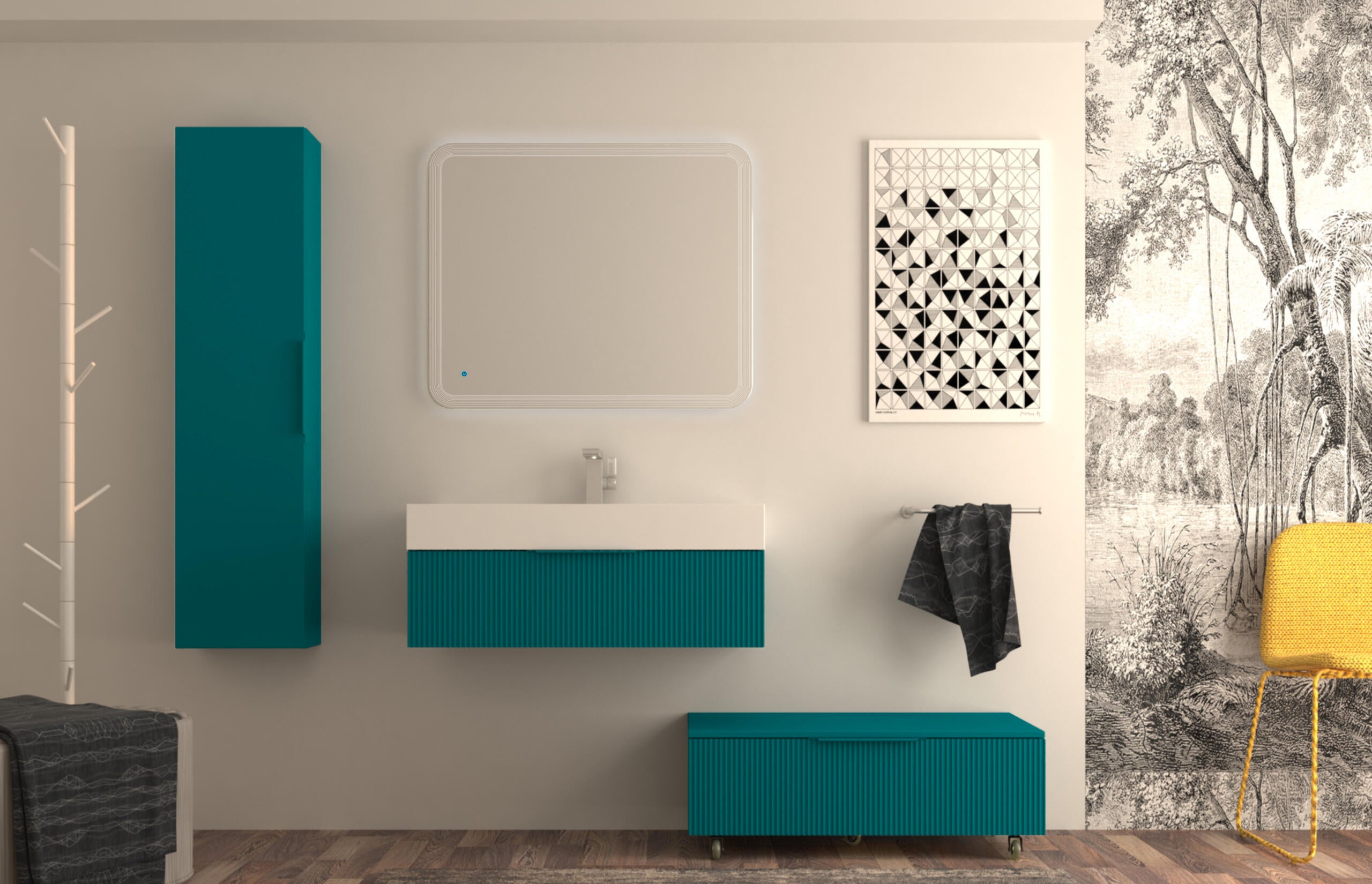 Lavabo a incasso rettangolare Modula H 11.5 cm in resina bianco - 4