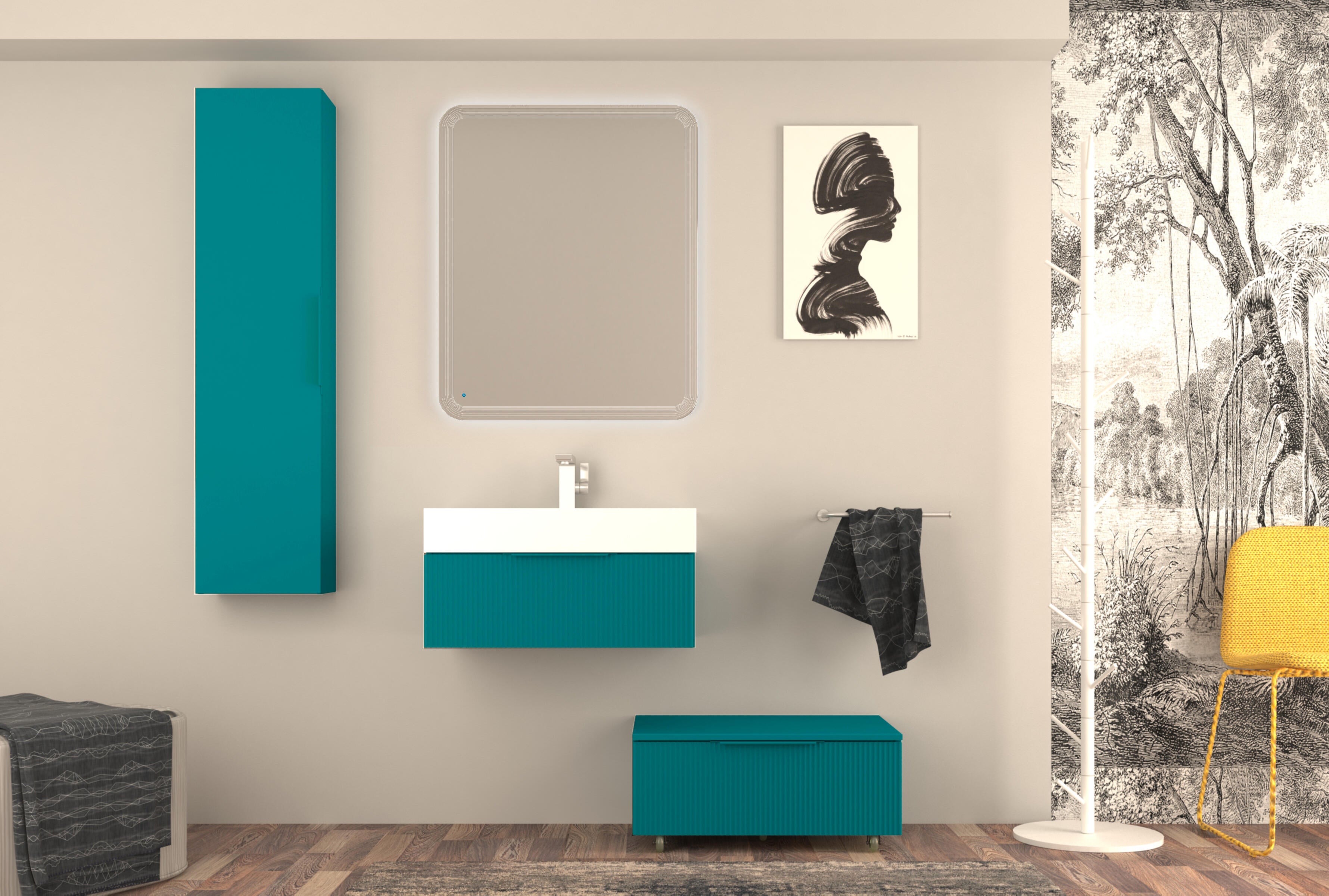 Lavabo a incasso rettangolare Modula H 11.5 cm in resina bianco - 5
