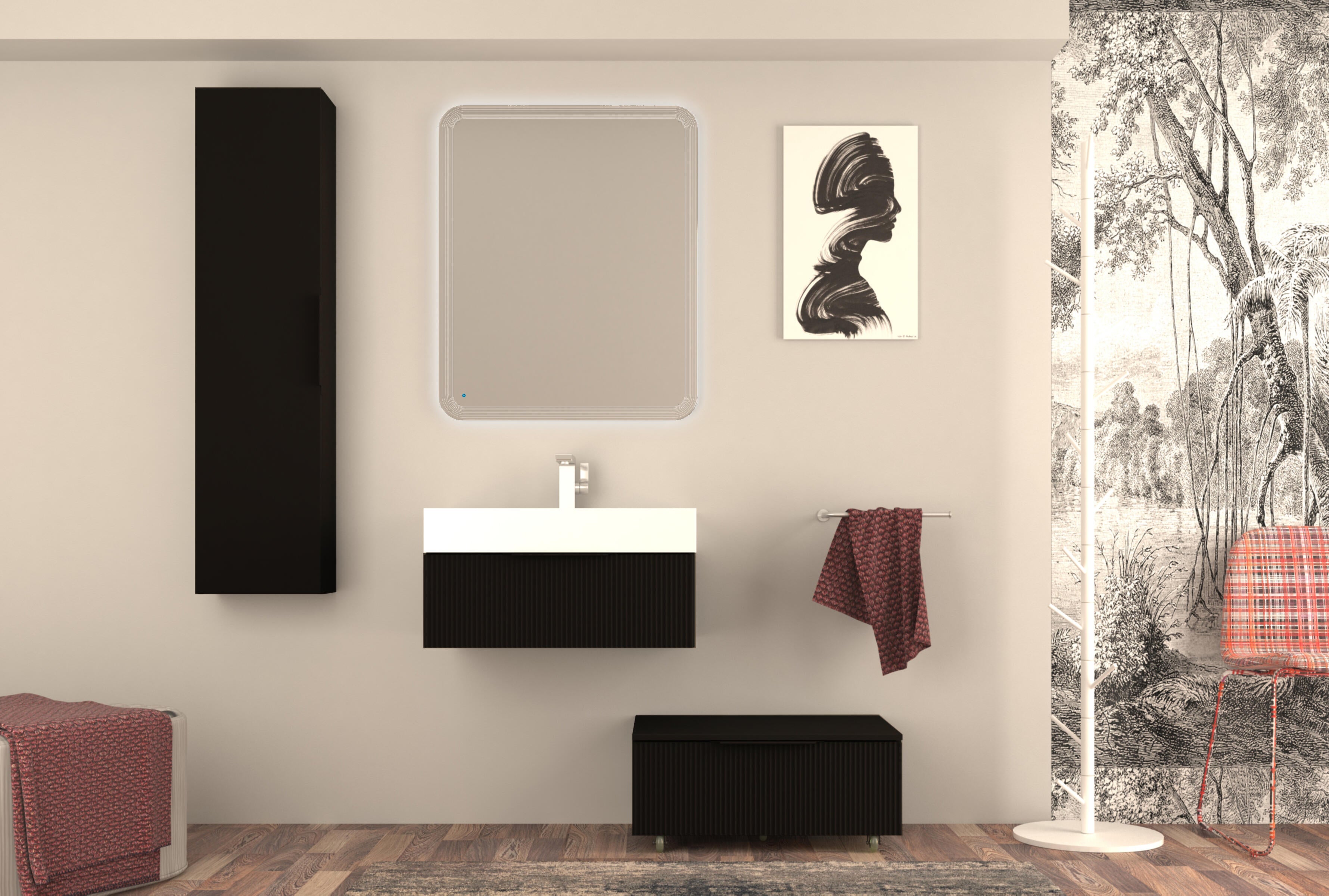 Portabottiglie Versa Moderno | 70x48x24 Cm | Bianco | Scaffale Per Vino