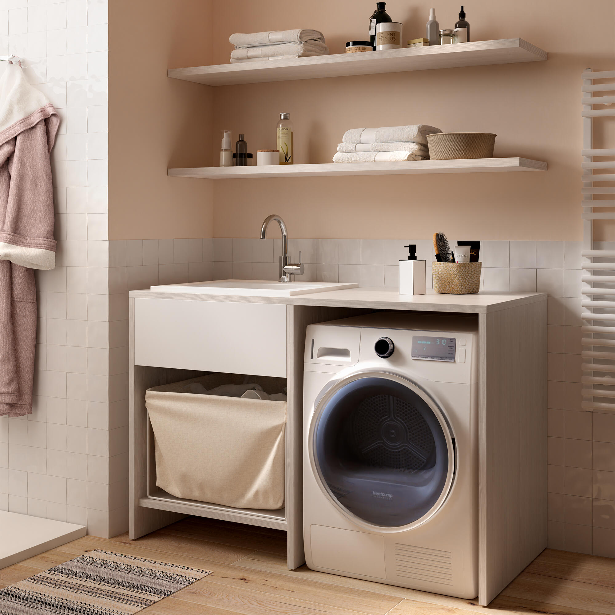 Lavatoio per bucato in resina bianco SENSEA JNKA L 60 x P 53 x Sp 60 cm da interno ed esterno - 5