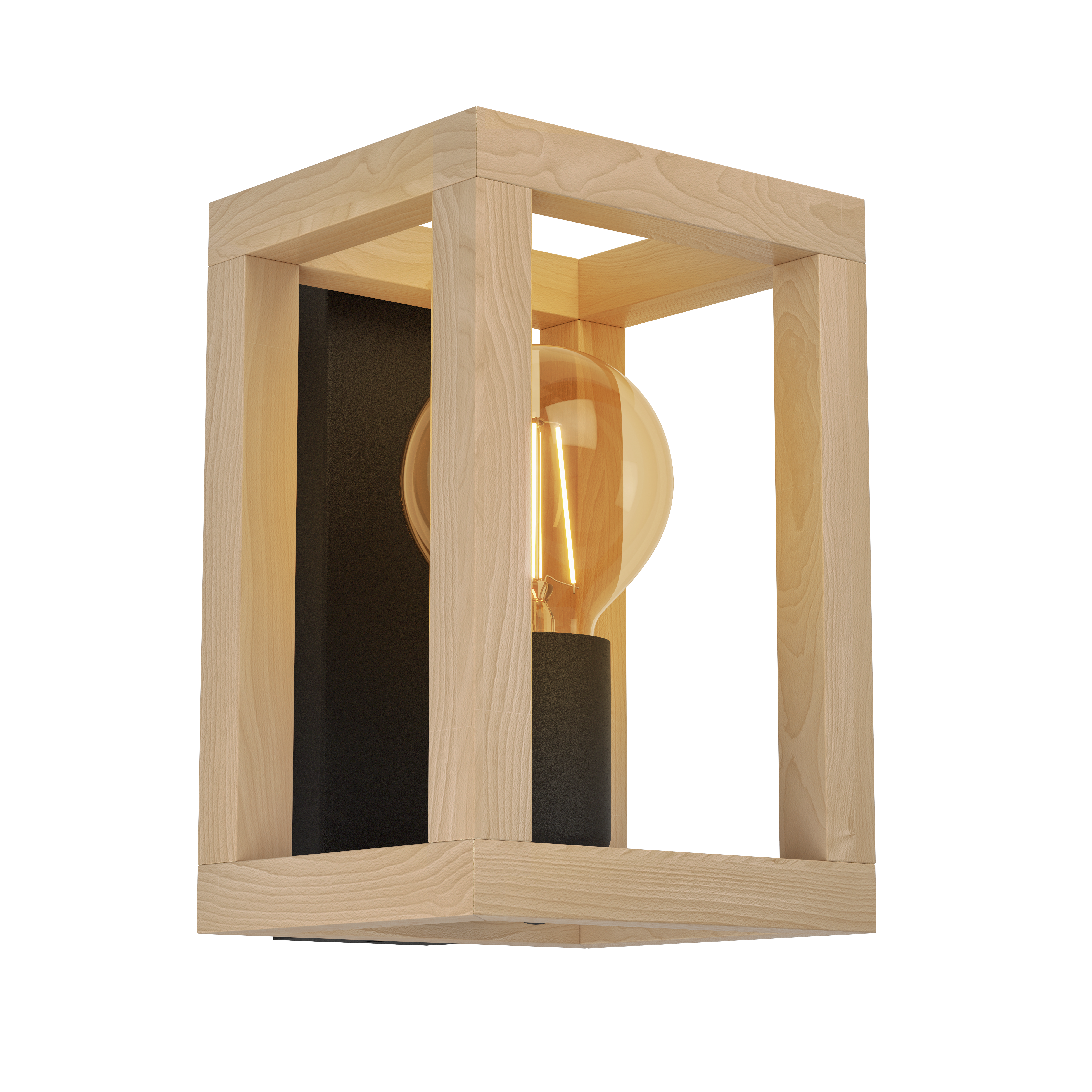 Kinkiet Elgort czarny z drewnem E27 26 cm Inspire - 8