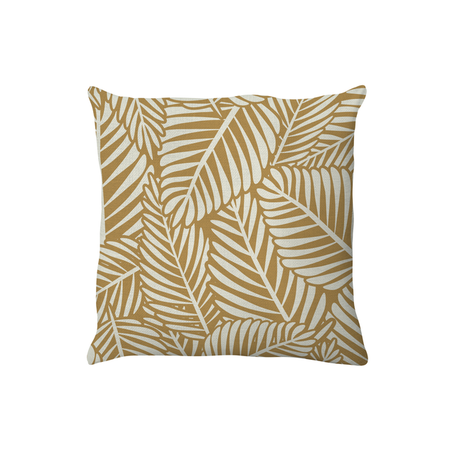 Coussin d'extérieur décoratif NATERIAL Jungle jaune, l.45 x L.45 cm