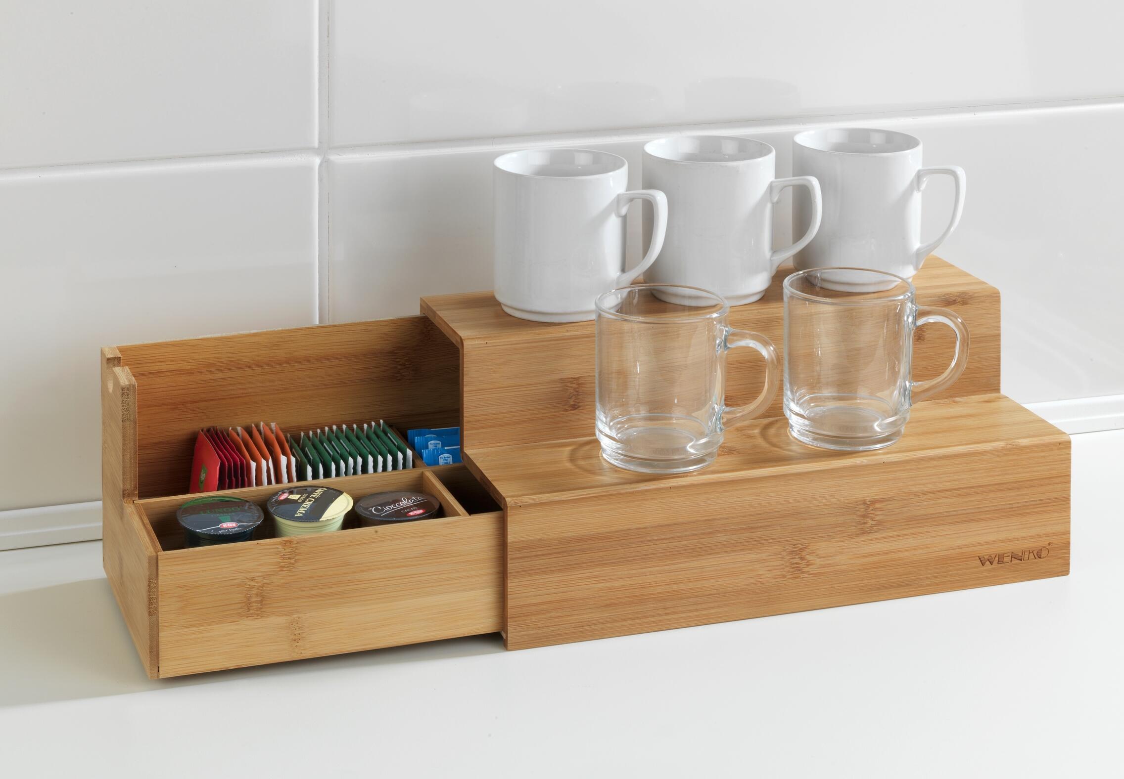 Organiseur en bambou pour thé et café l.33 x P.15 x H.17.5 cm - 3