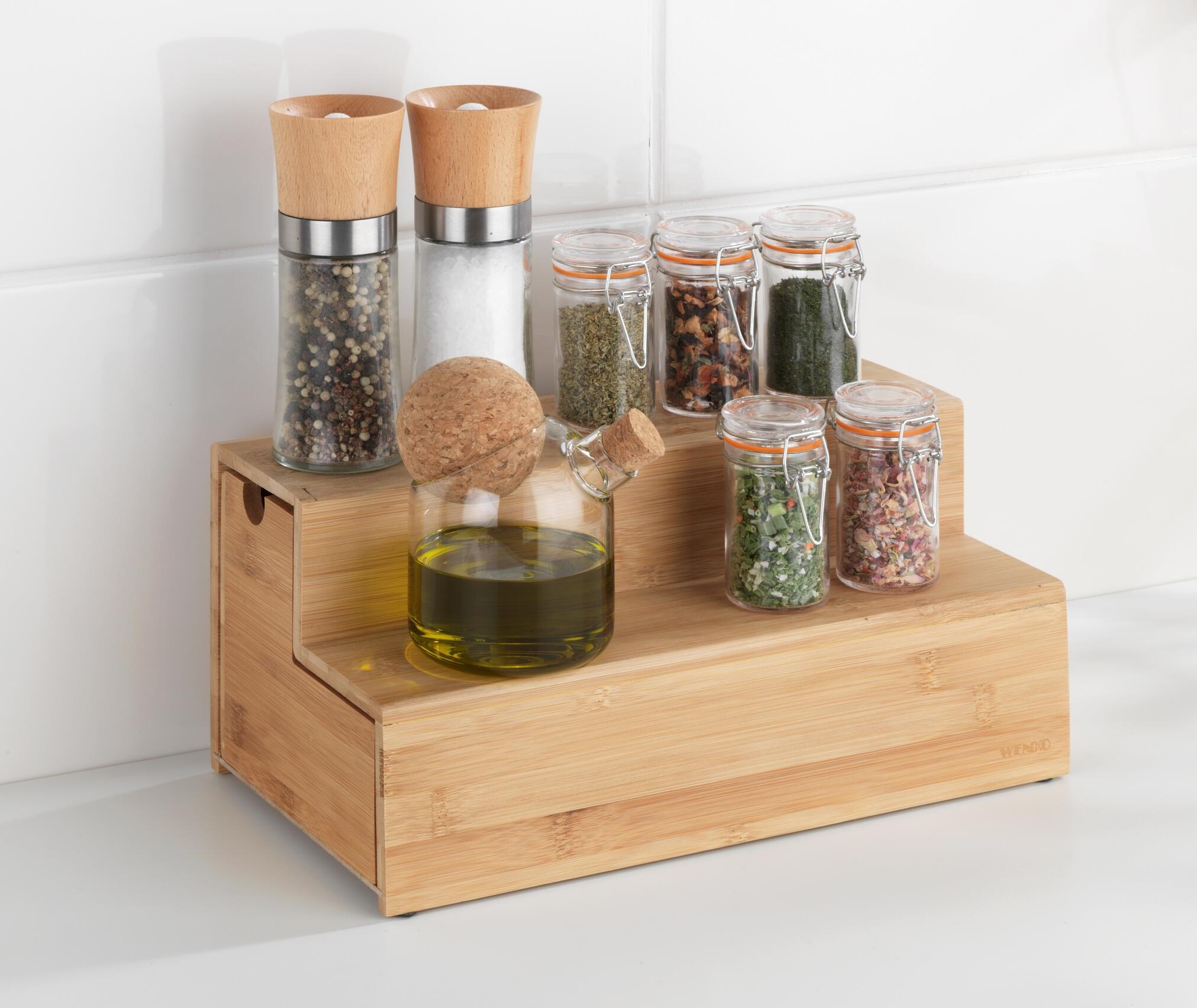 GRÄWE Boîte à Thé En Bambou Avec 4 Compartiments, Boîte à Sachets De