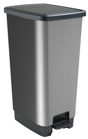 Poubelle de cuisine 40L à pédale SUNDIS Cover bin effet carbone