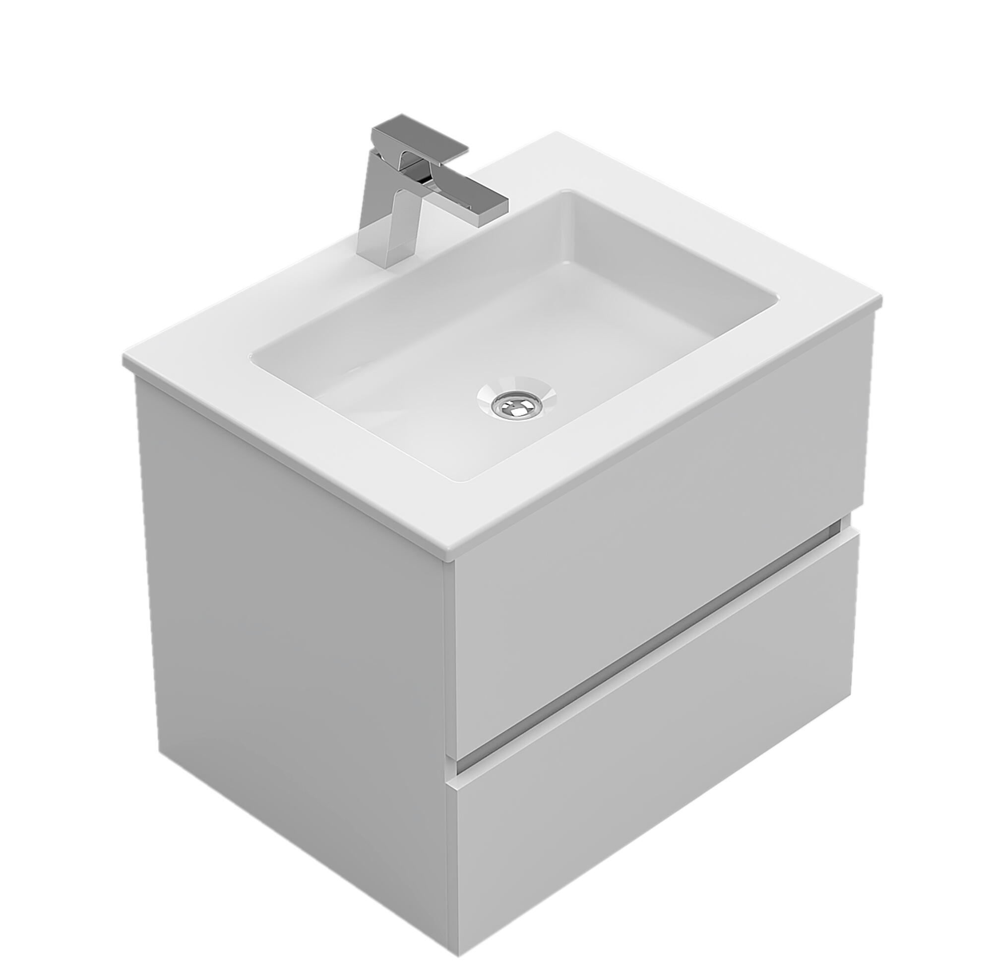 Móvel de casa de banho suspenso 60x46x84 cm branco Brest - 2