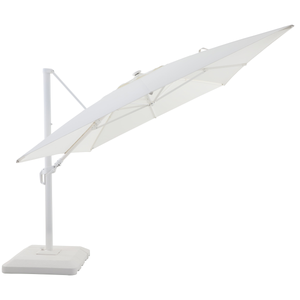 Parasol déporté NATERIAL Sonora II blanc rectangulaire, L.391 x l.282 cm